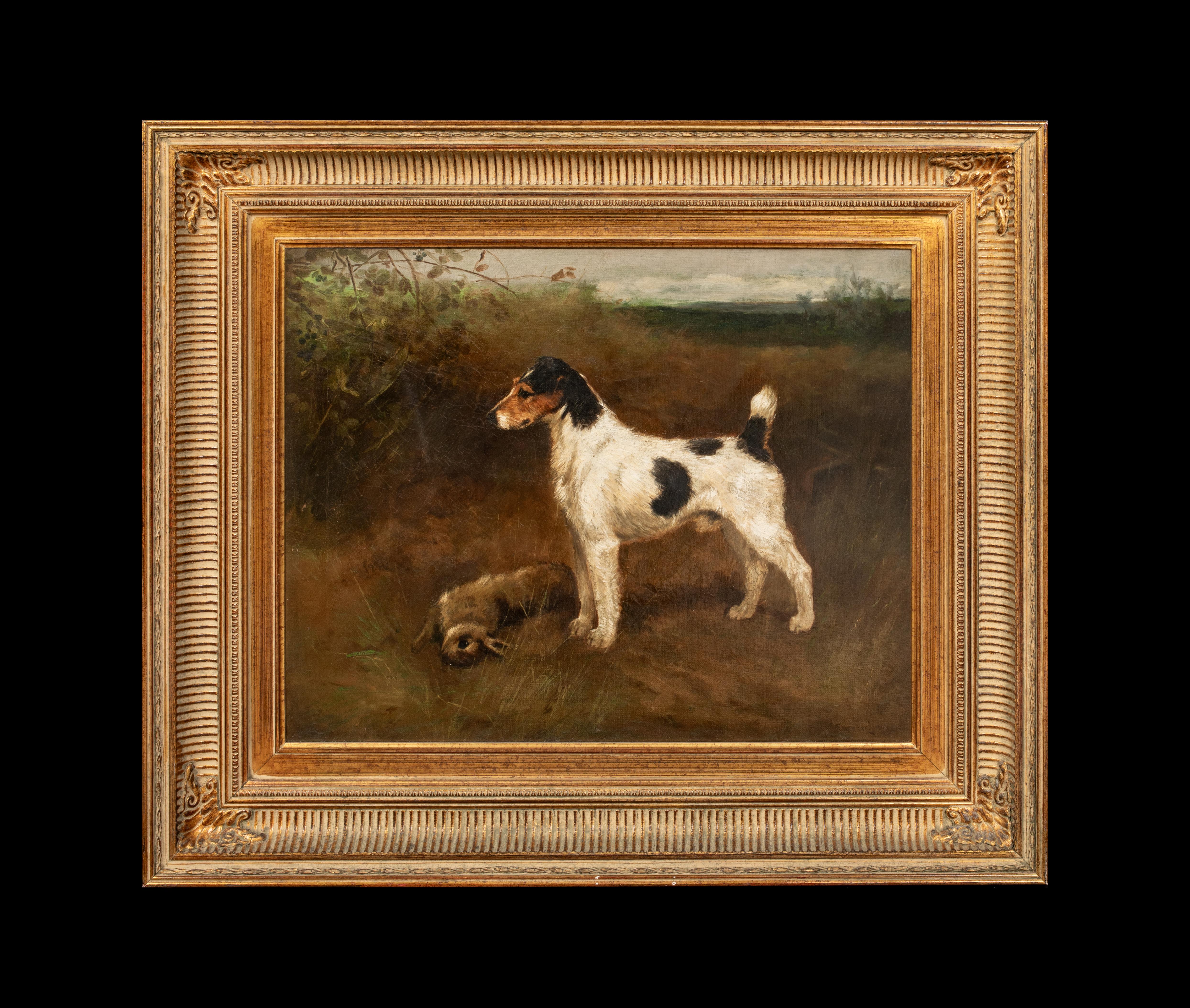 Chien Fox Terrier à poil dur, 19e siècle   par FREDERICK FRENCH (1860-1916) - Painting de Unknown