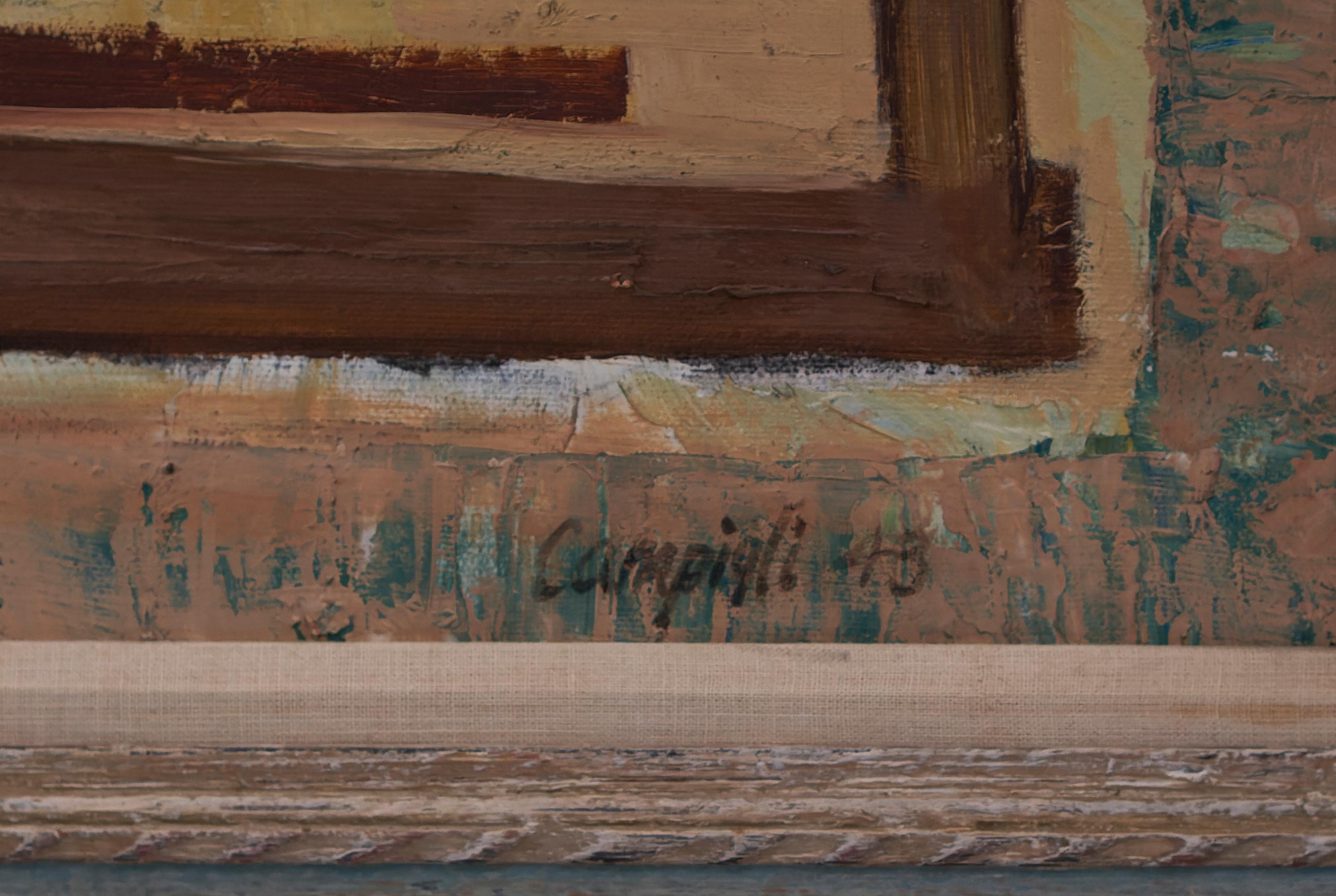 Woman at a Loom Oil Painting, Signed Campigli, 1943 For Sale 2
