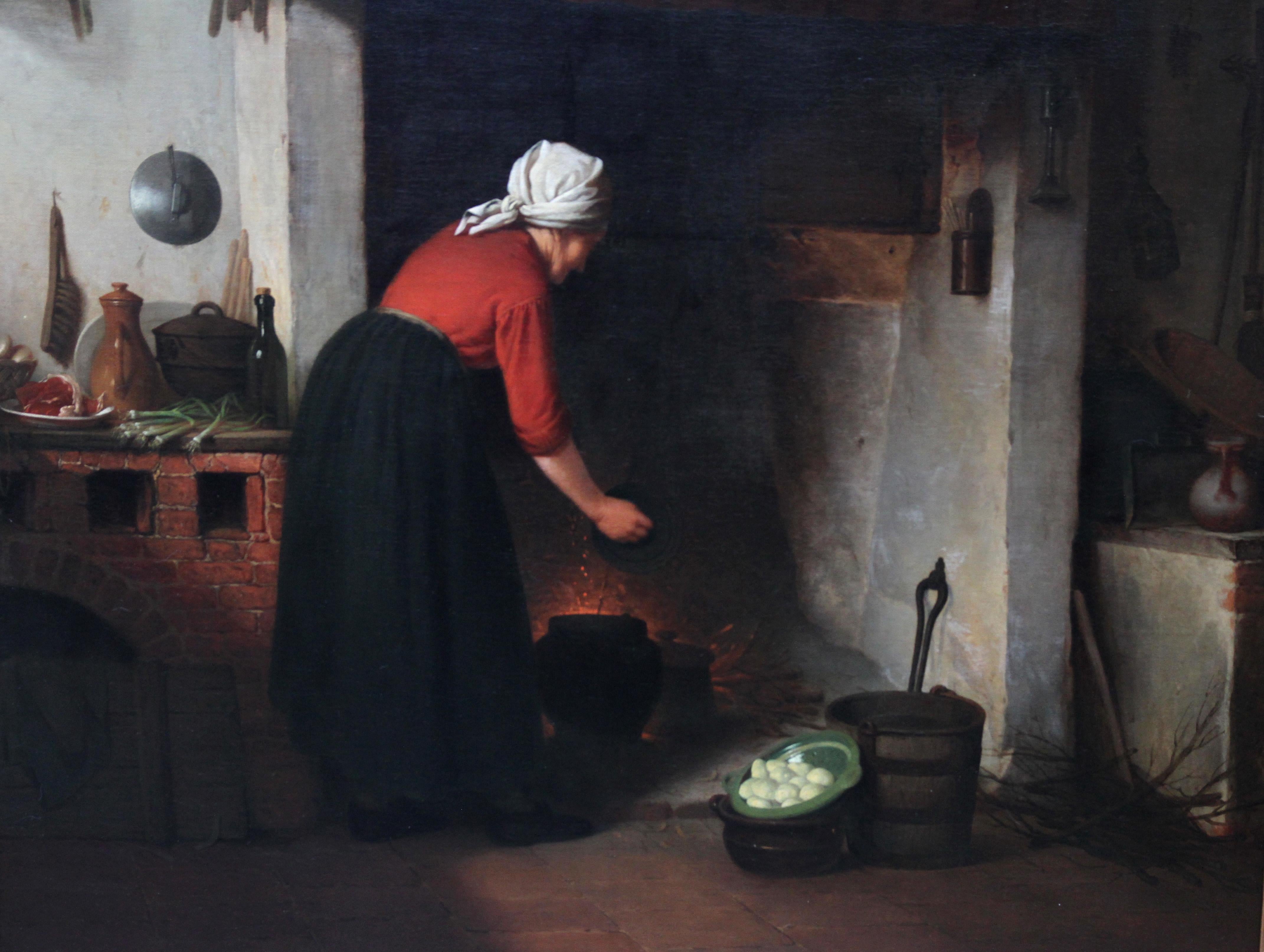 woman cooking painting