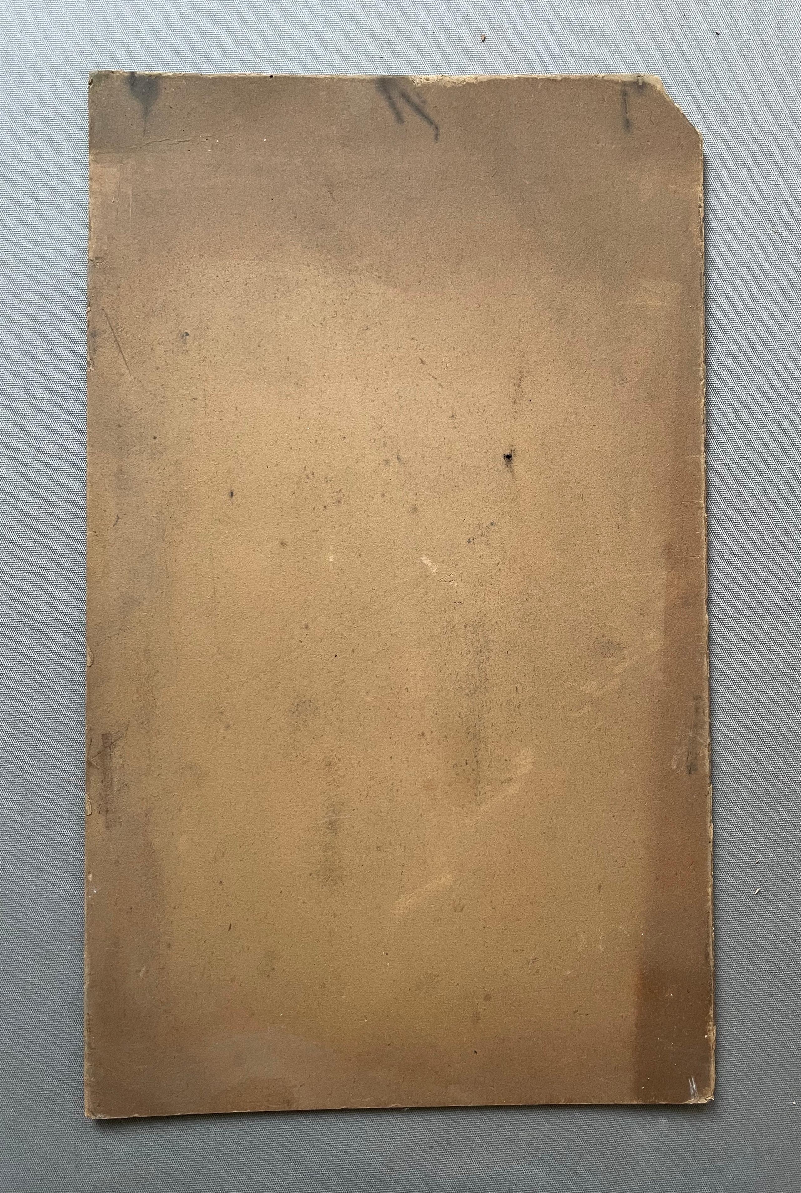 Donna su una poltrona, schizzo, guazzo su cartone - Painting di Unknown