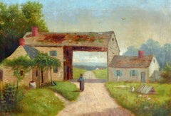 Bauernhof-Lane – Figurative Landschaft aus den 1930er Jahren