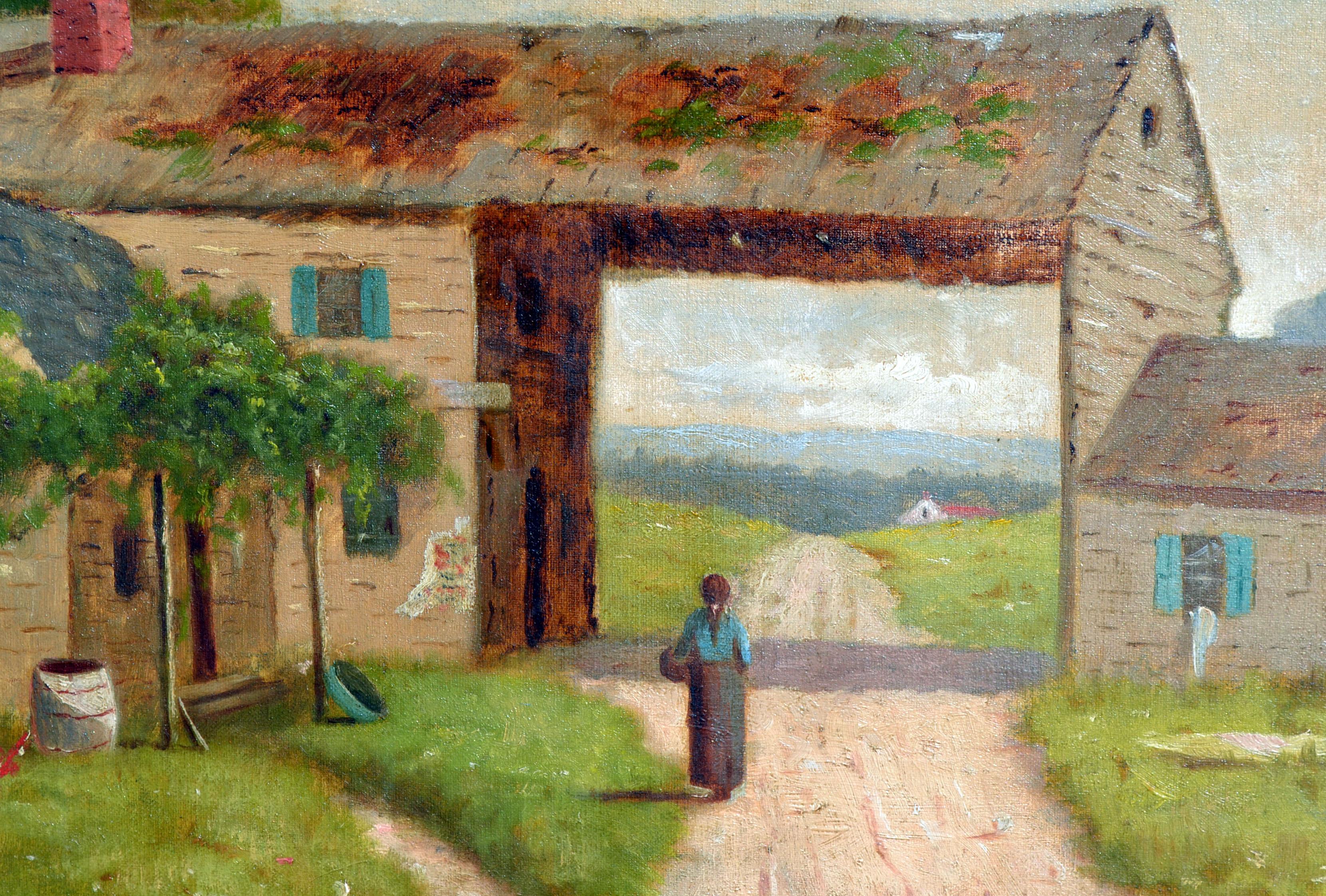 Farmstead Lane - 1930's Figurative Landscape  - American Impressionist Painting by S E George