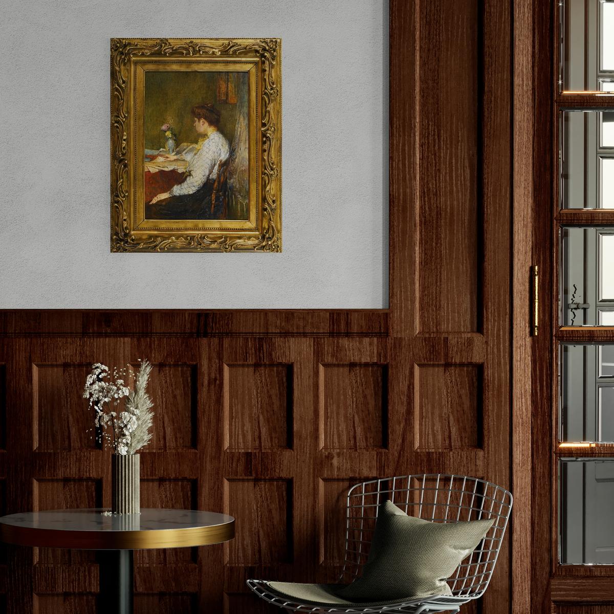 Woman Reading, Oil on canvas circa 1896 im Angebot 3