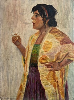 Antique Woman with cigarette