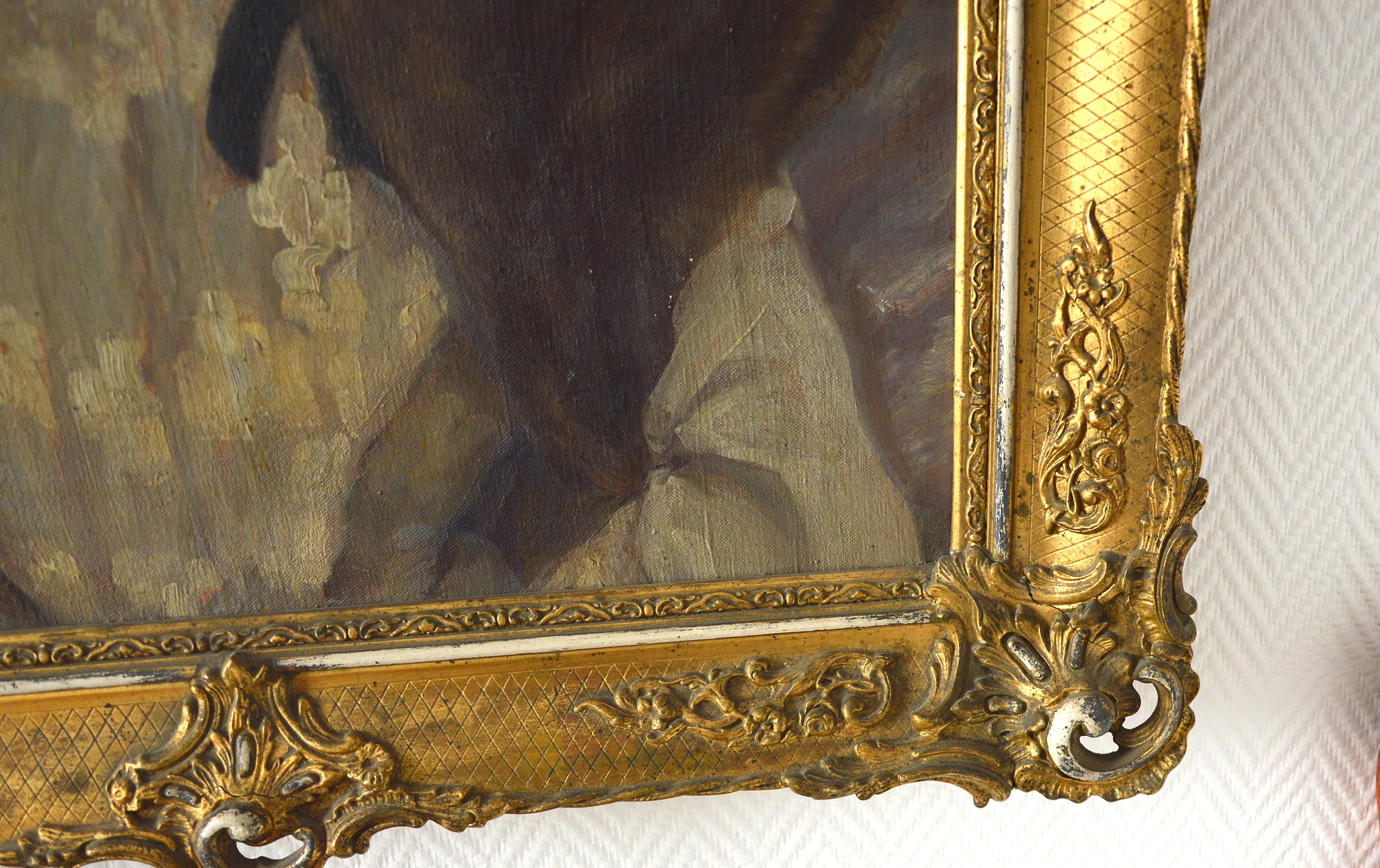 Woman with Hat Art Nouveau - Jugendstil Painting by Unknown