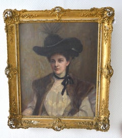 Woman with Hat Art Nouveau