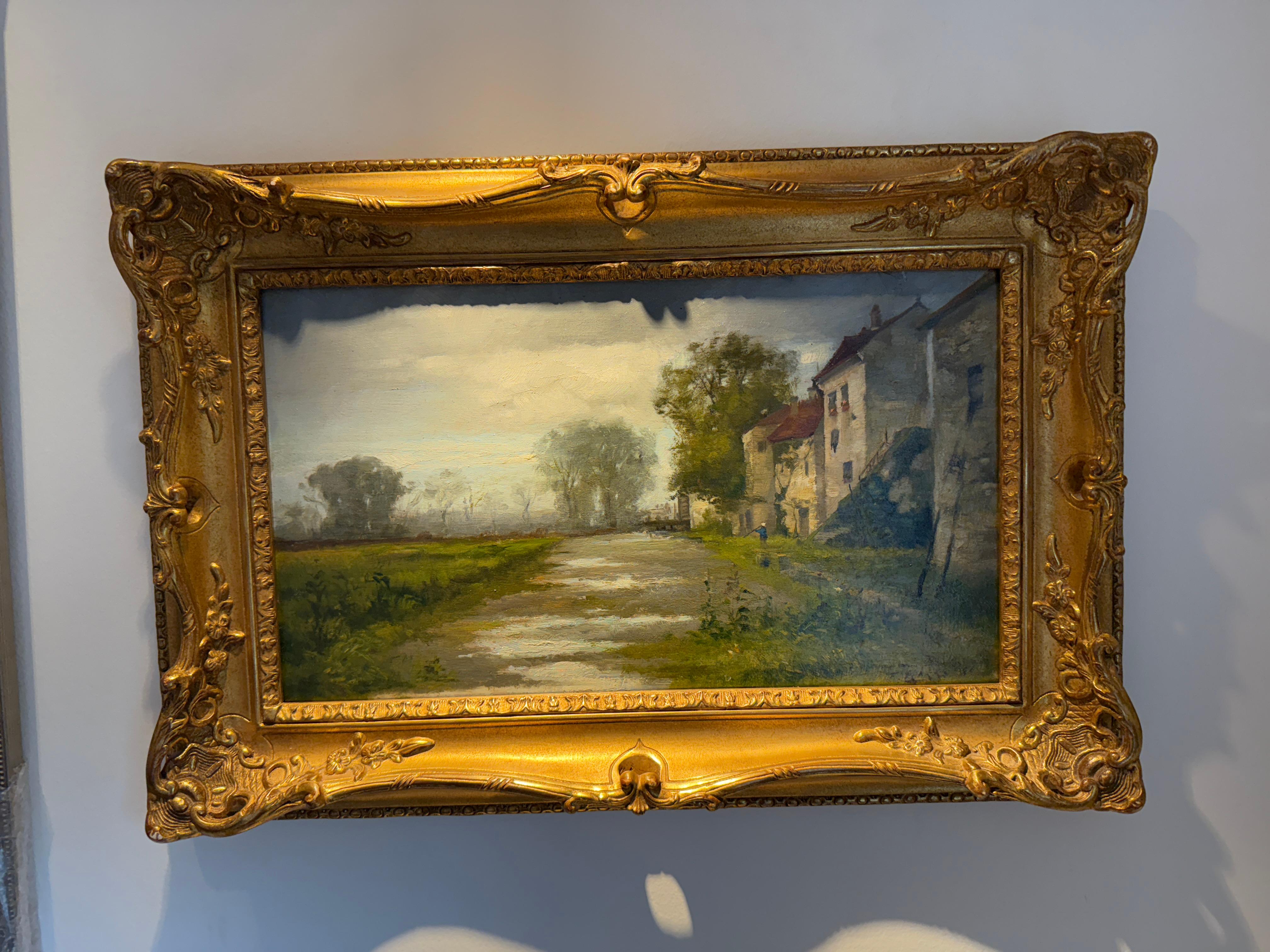 « Femmes dans une cour avec paysage nuageux » en vente 4