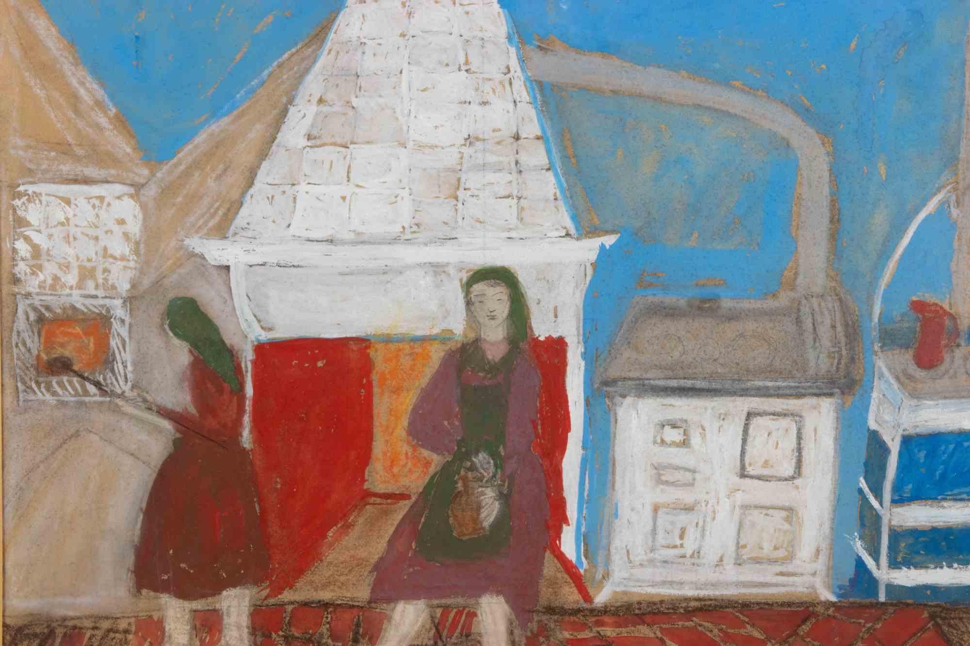 Femmes - Technique mixte - Milieu du 20e siècle - Painting de Unknown