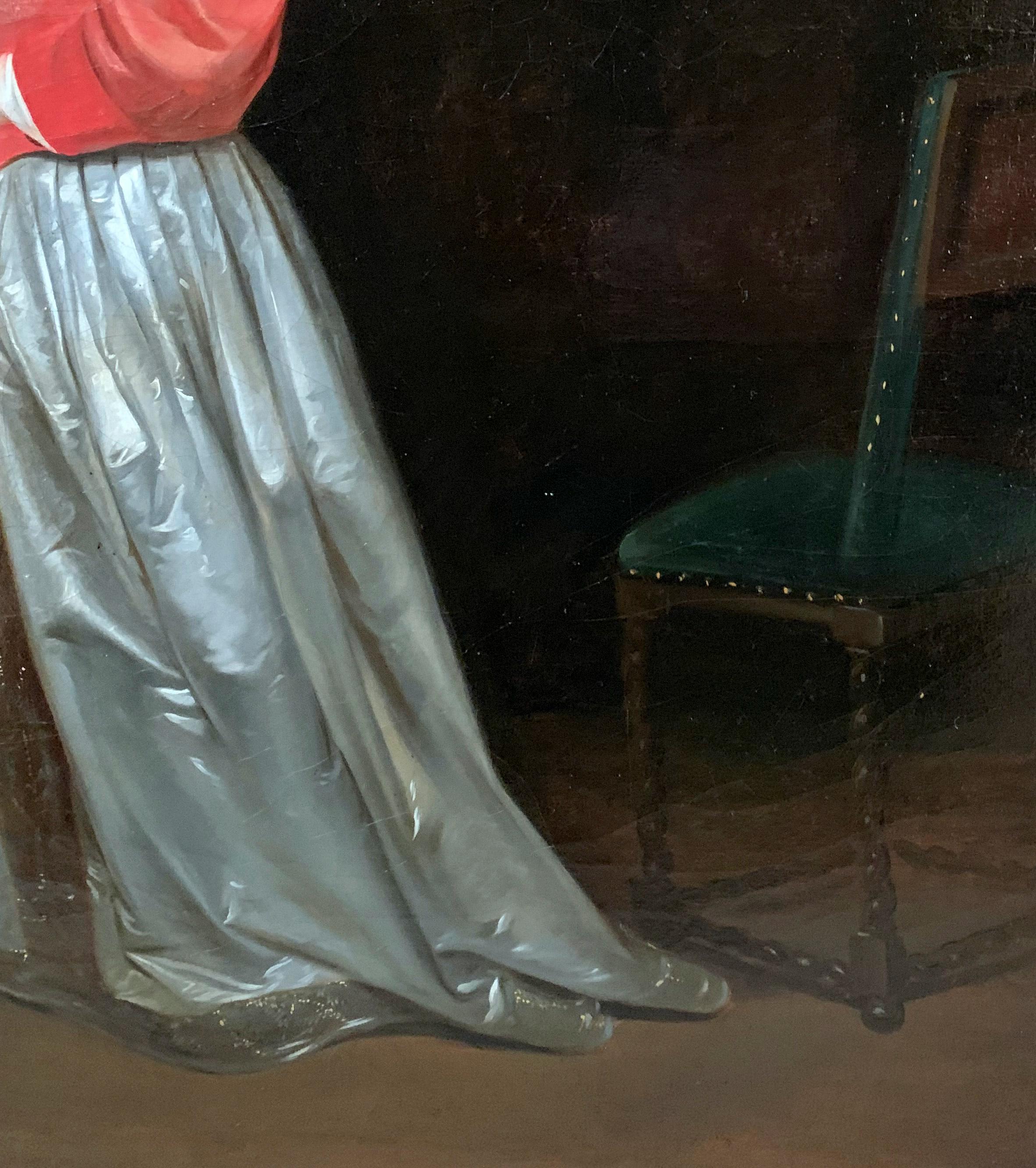 Mujer con perro (estilo) Gérard ter Borch (1617/1681) en venta 1