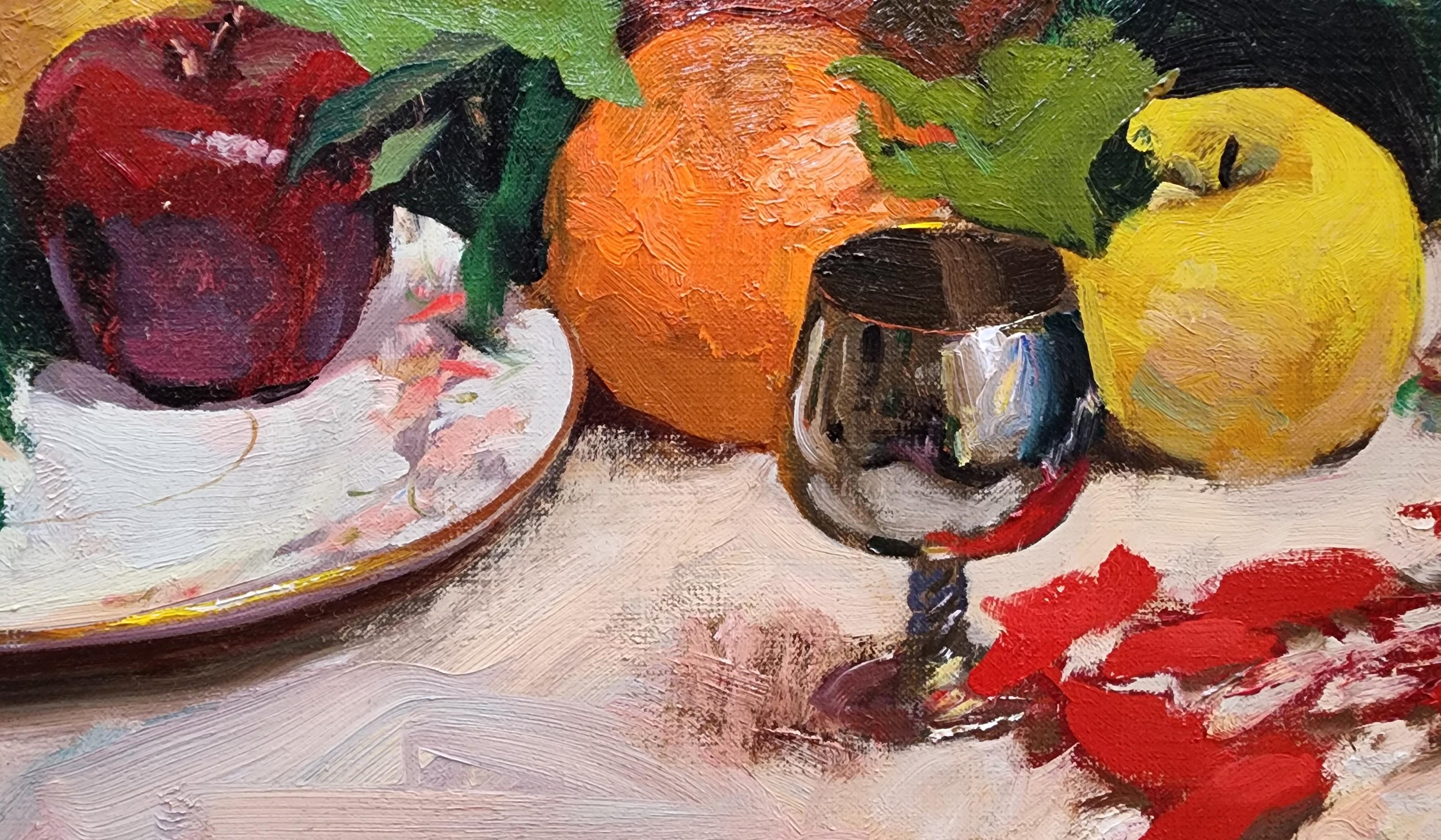 Maravilloso bodegón de mediados del siglo XX, Flores de colores, DEBE VER, Desconocido - Painting de Unknown