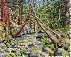 Wooded Landscape with Heavy Impasto - Oil on Artist's Board