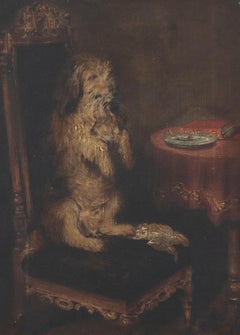 Antique W.P.  - 1860 Oil, Table Manners