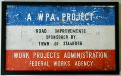 WPA Sign Vintage Road Sign American Scene Modern Americana Folk Art Stamford