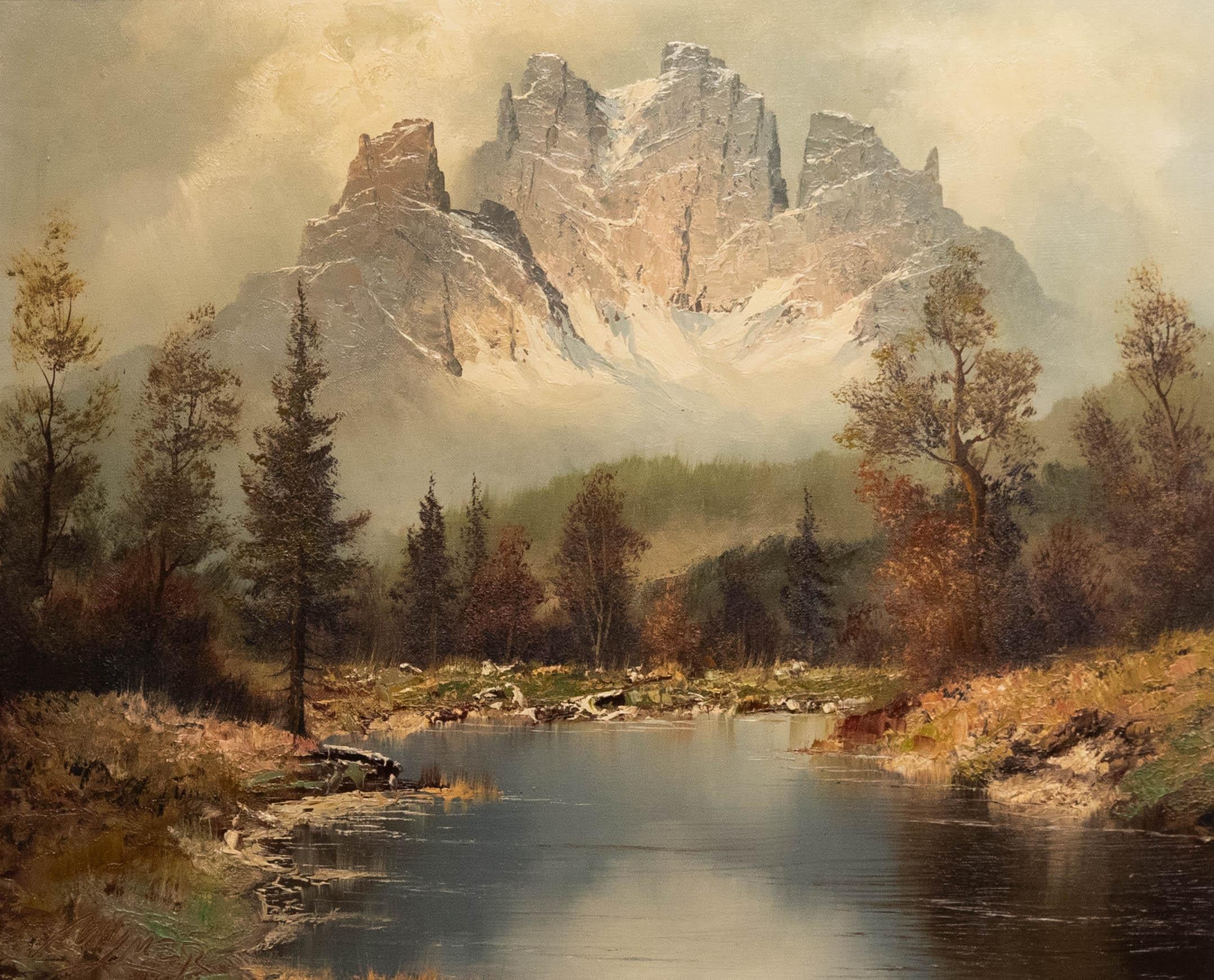 Wymer - Framed 20th Century Oil, North American Landscape - Painting by Unknown
