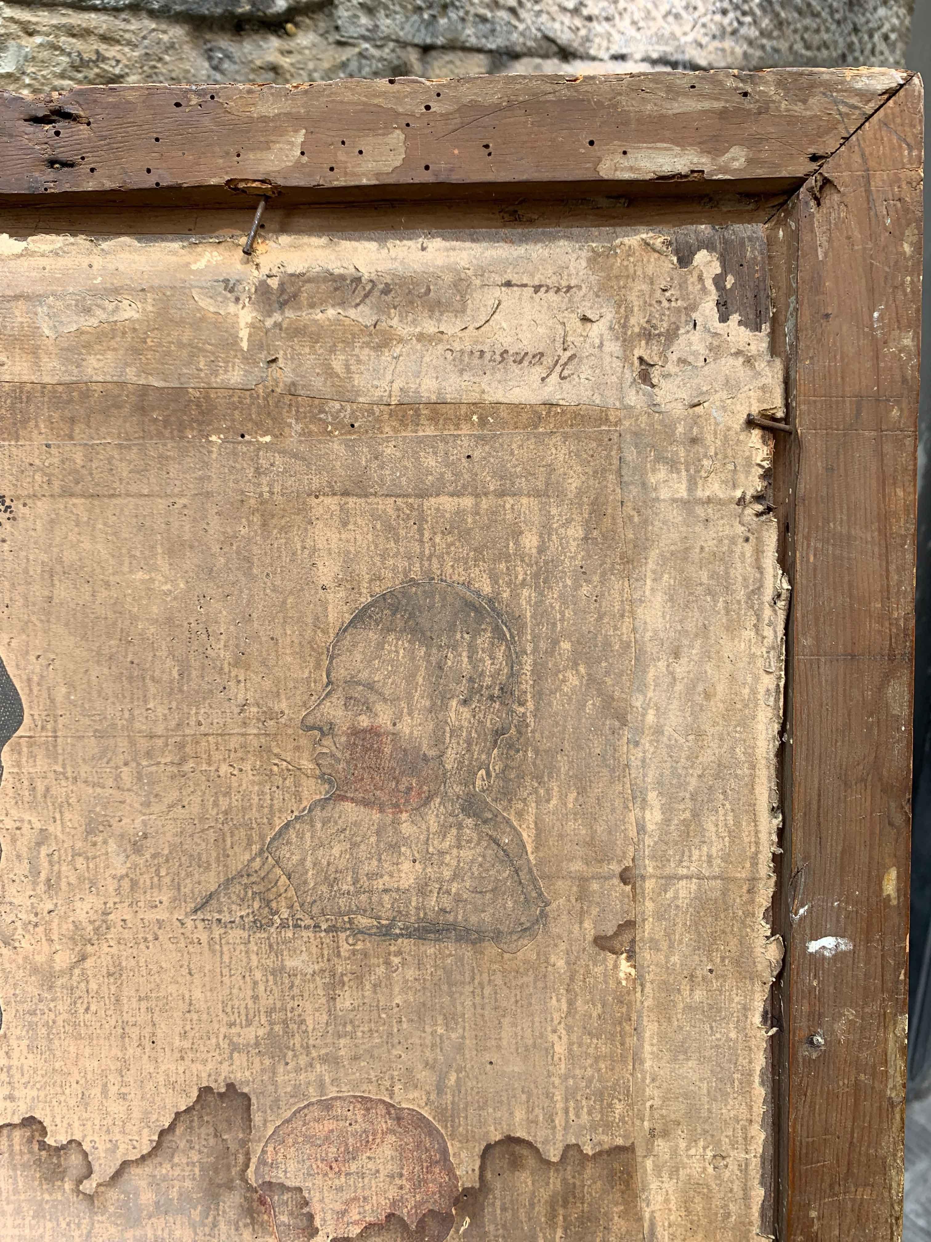 XVII sec. Pittura di scuola fiamminga: Maria Maddalena. Con un raro collage sul retro in vendita 6