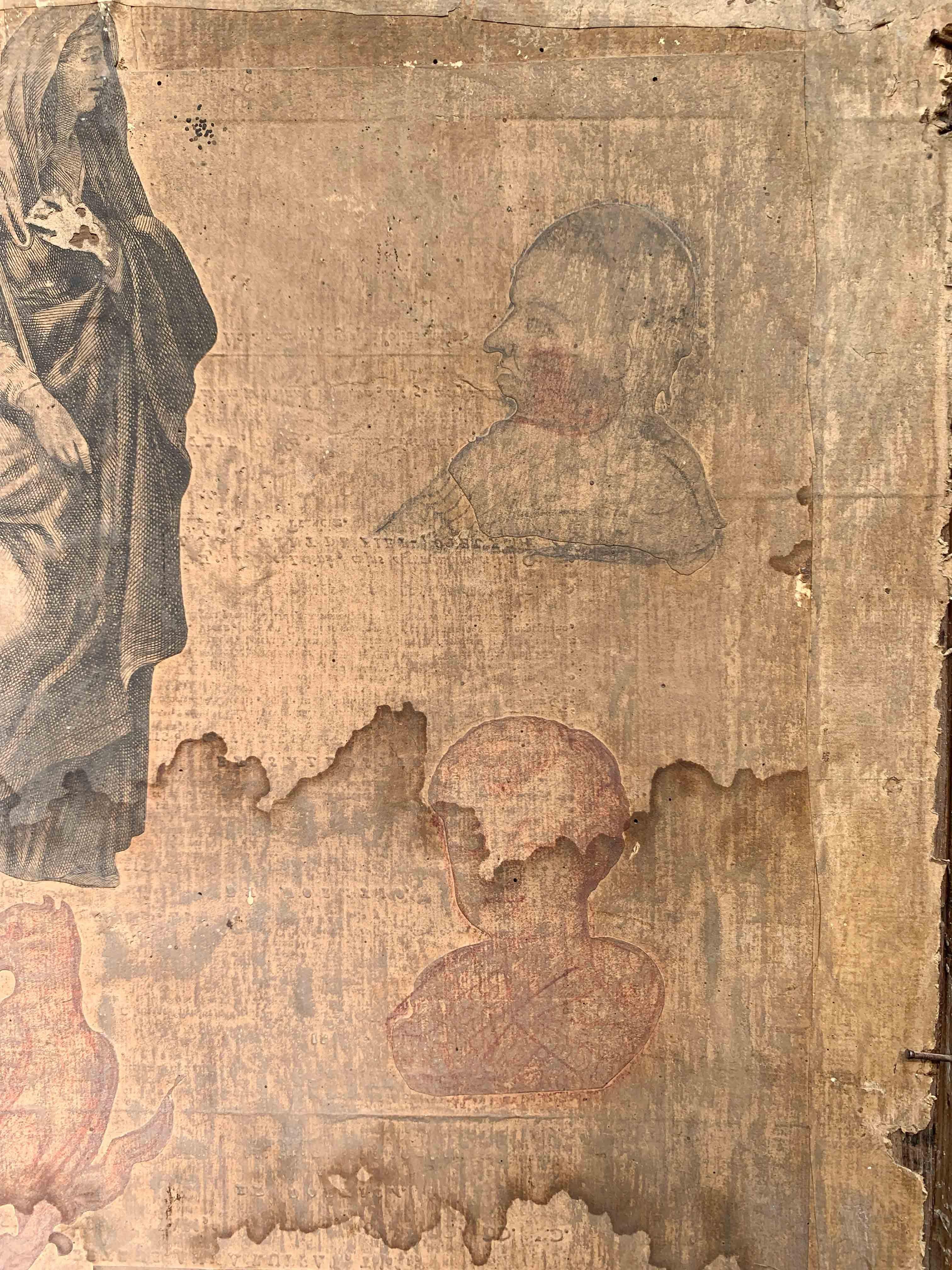 XVII sec. Pittura di scuola fiamminga: Maria Maddalena. Con un raro collage sul retro in vendita 8