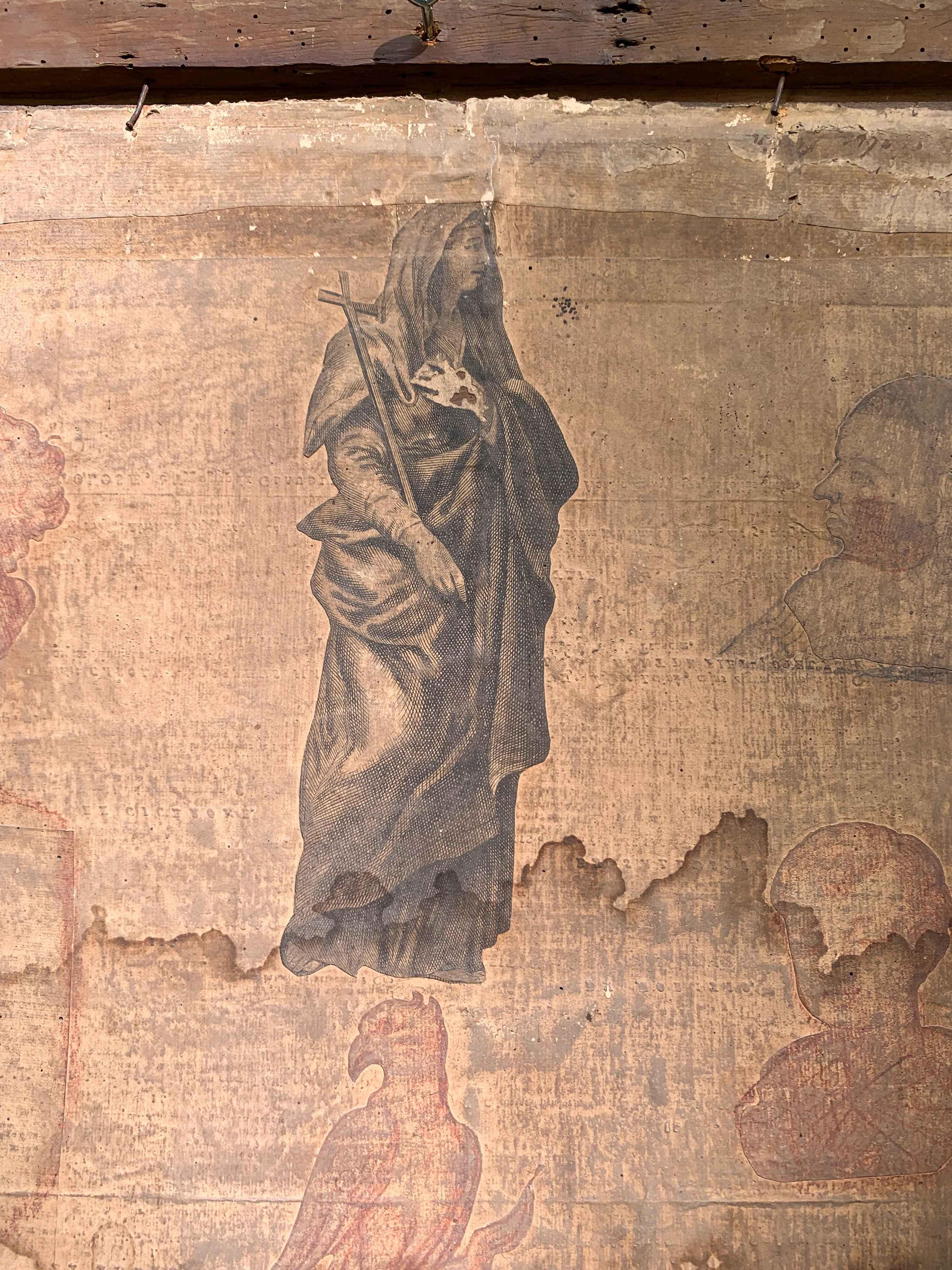 XVII sec. Pittura di scuola fiamminga: Maria Maddalena. Con un raro collage sul retro in vendita 9
