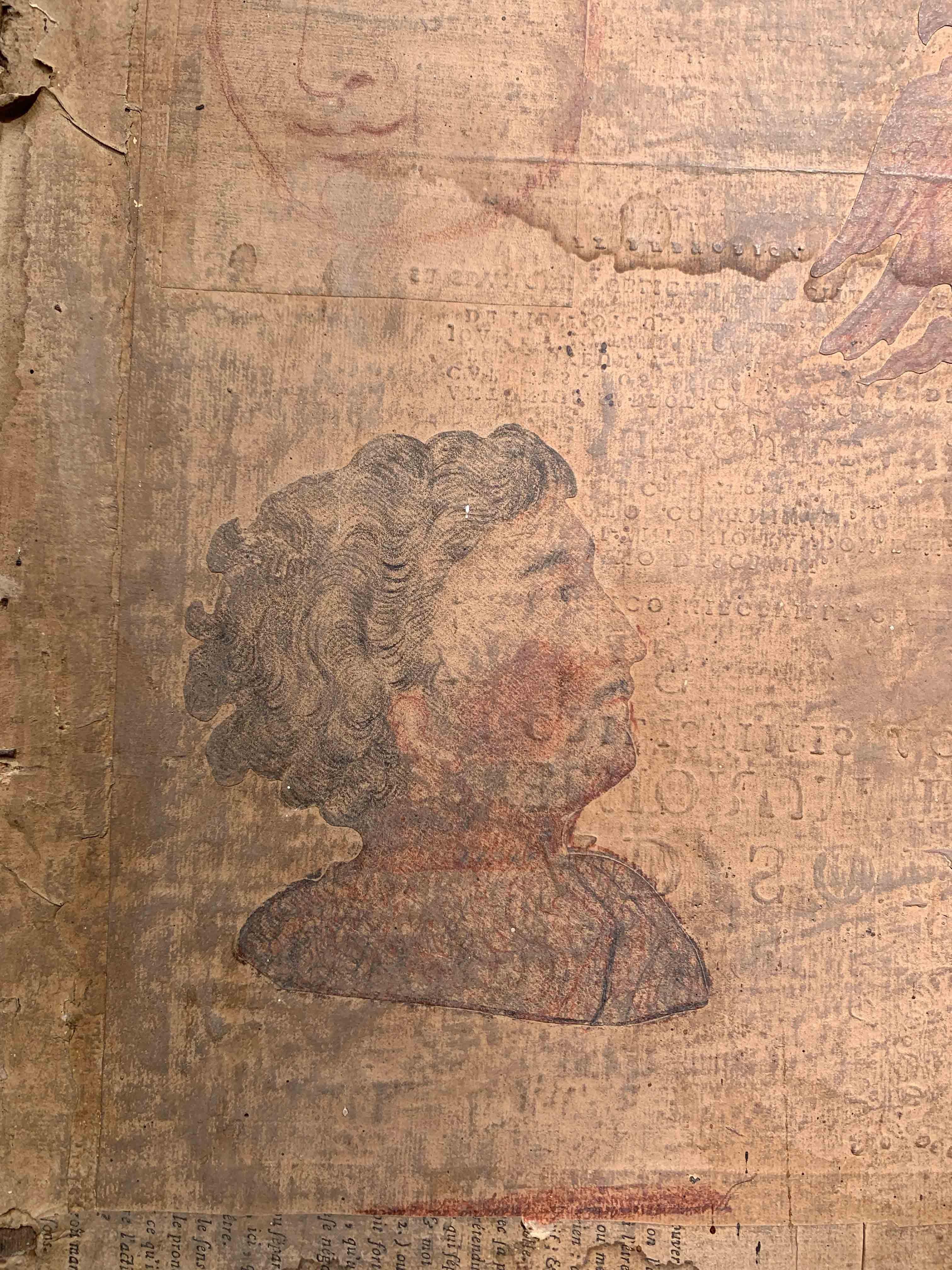 XVII sec. Pittura di scuola fiamminga: Maria Maddalena. Con un raro collage sul retro in vendita 12