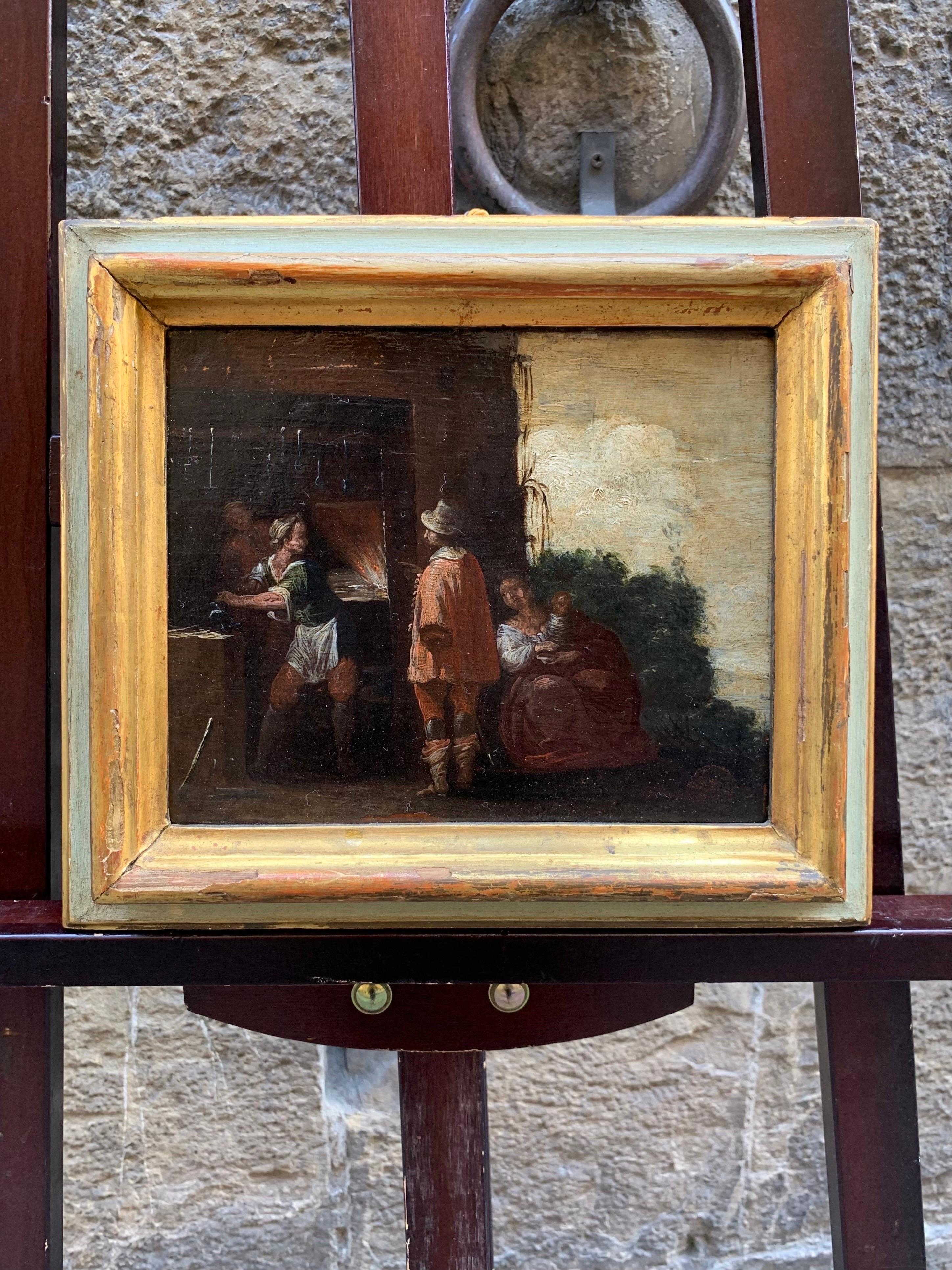 Siglo XVII. Caballero con espada en la fragua de un herrero. en venta 7