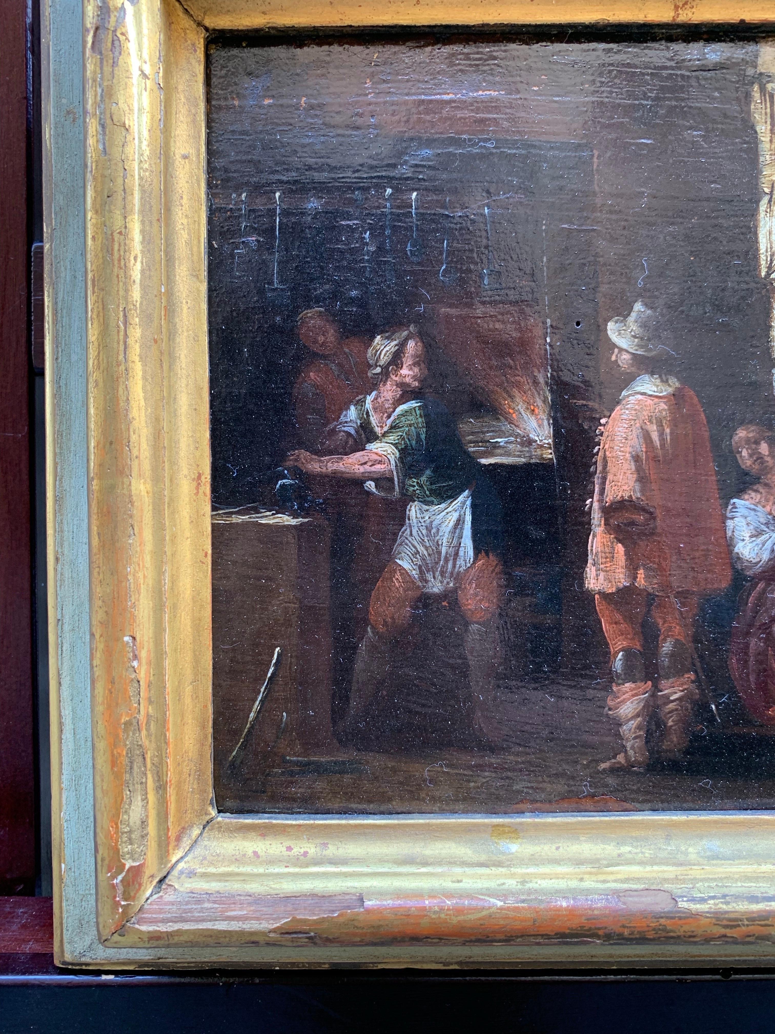 Siglo XVII. Caballero con espada en la fragua de un herrero. en venta 8