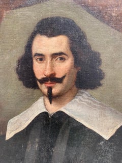 Antique XVIIcentury Male Portrait  With A Spanish Beard And Mustache. North Italian