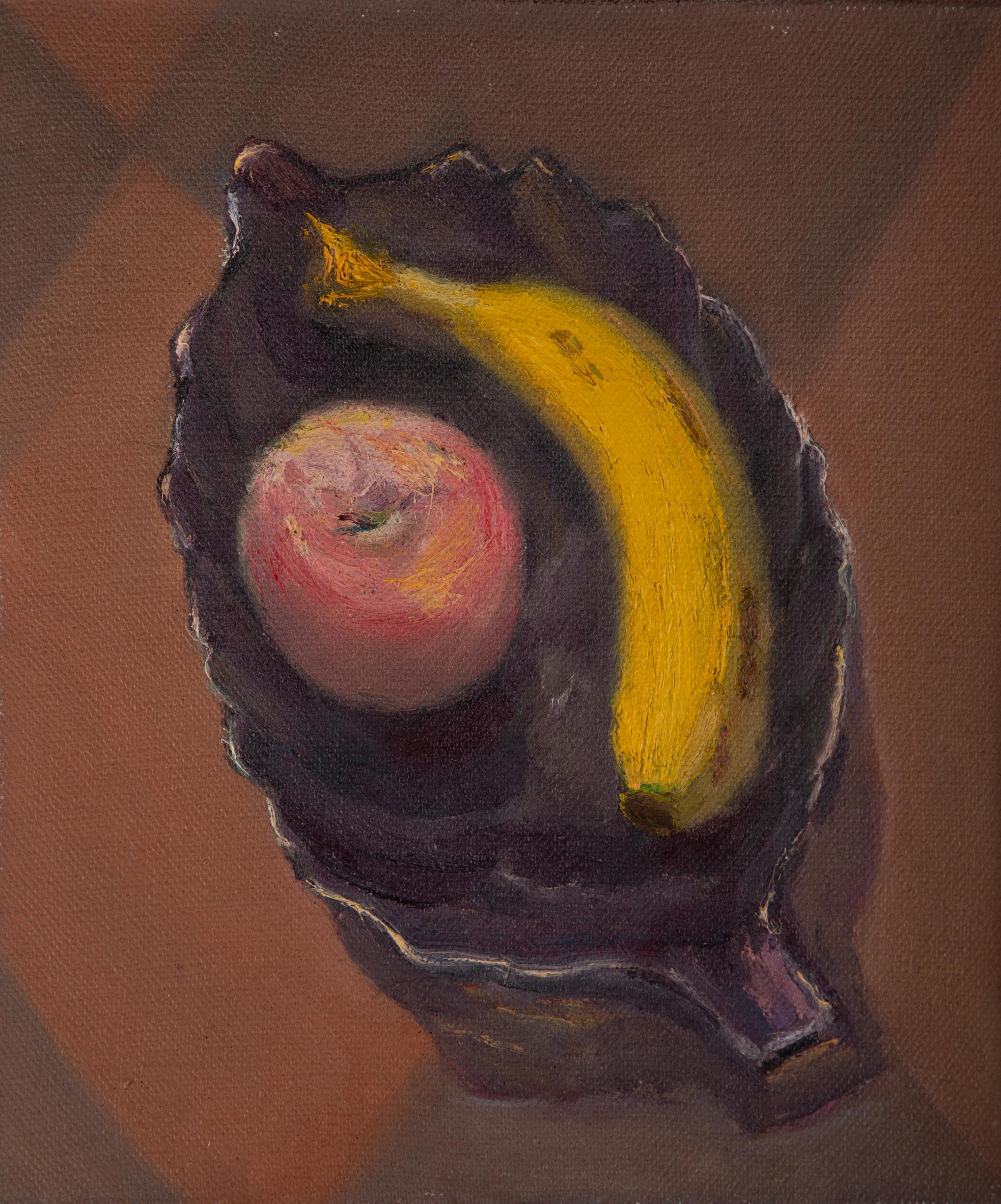 Unknown Still-Life Painting - Yang Li Still Life Original Oil Painting "An Apple And Banana"