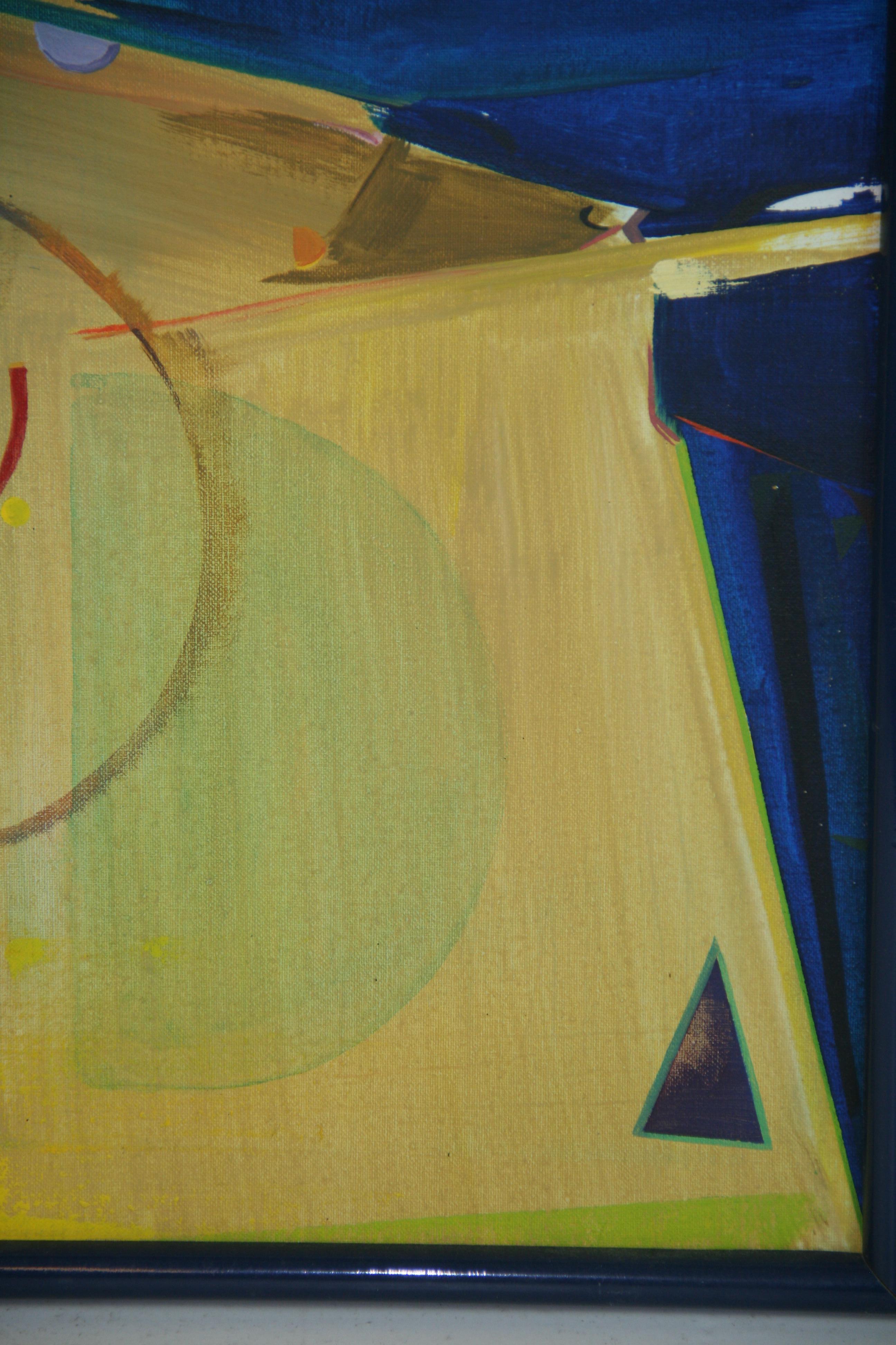 Yellow and Blue Cubic Abstract For Sale 4