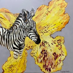 Yellow Orchid, Acrylic Painting by Tetiana Lukianchenko, 2021