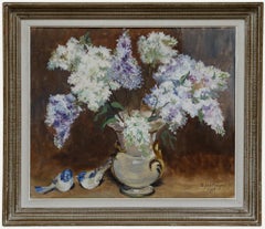 Ylvia Gayal - Framed Mid 20th Century Oil, Bouquet of Lilacs