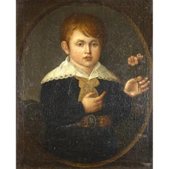 Young Boy Holding Thorny Flowers