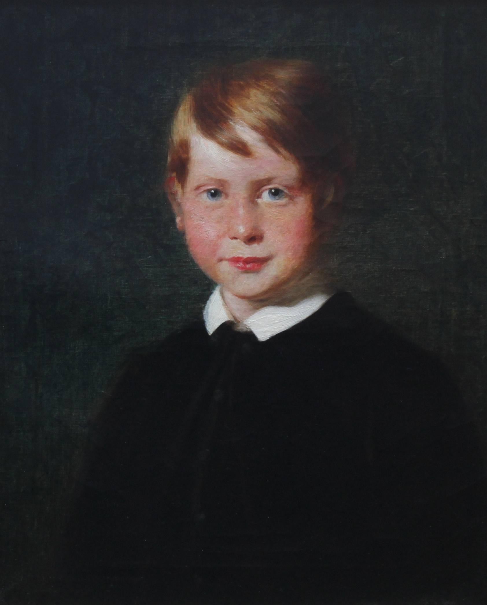 Young Boy - Scottish art 19th Century oil painting male portrait ginger hair  - Painting by Unknown