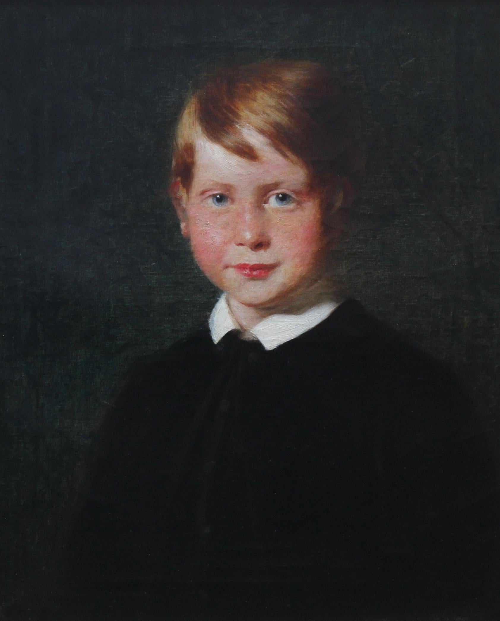 Young Boy - Scottish art 19th Century oil painting male portrait ginger hair  For Sale 1