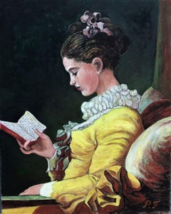 Vintage Young Girl Reading