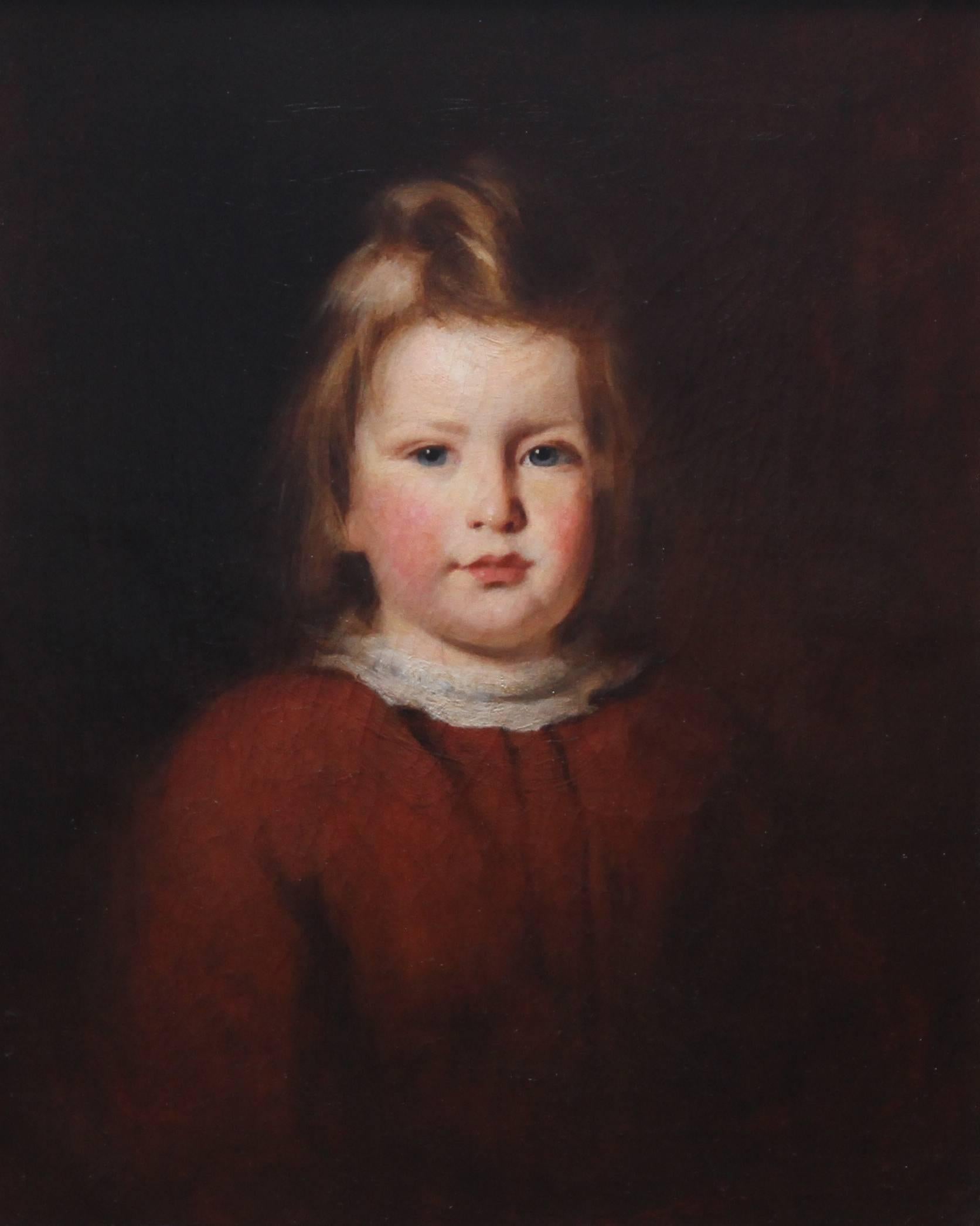 Young Girl - Scottish art early 20th century oil painting female portrait  - Painting by Unknown