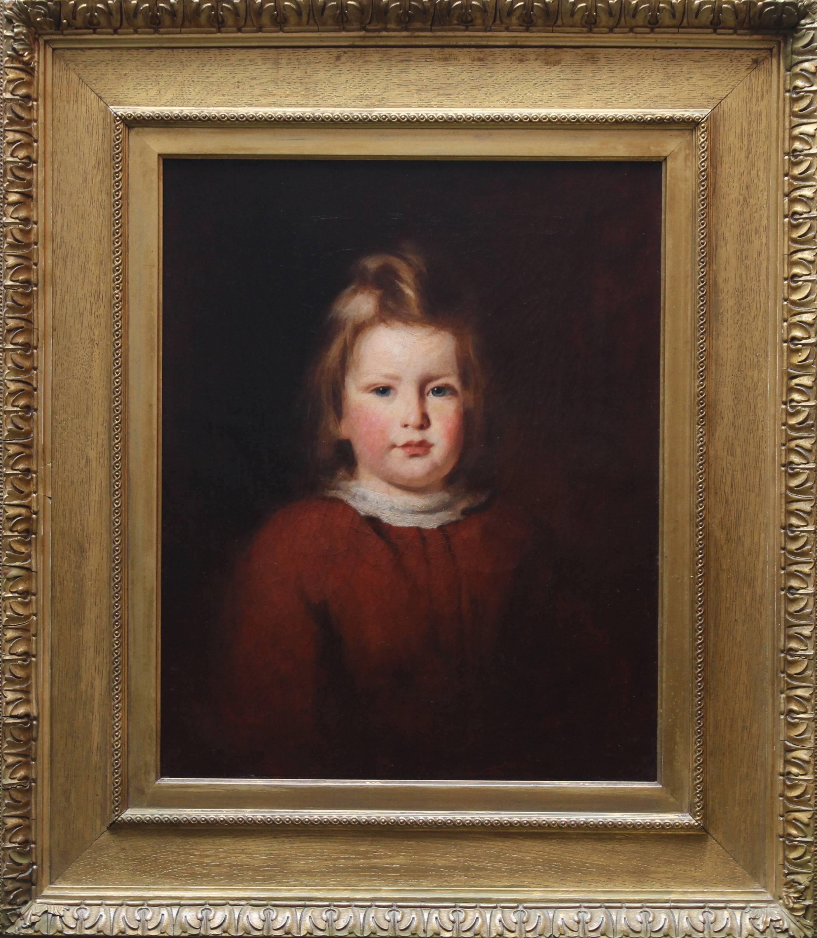 Unknown Portrait Painting - Young Girl - Scottish art early 20th century oil painting female portrait 