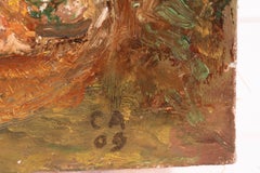 Young Woman Among Sunflowers, Impressionist Oil on Canvas