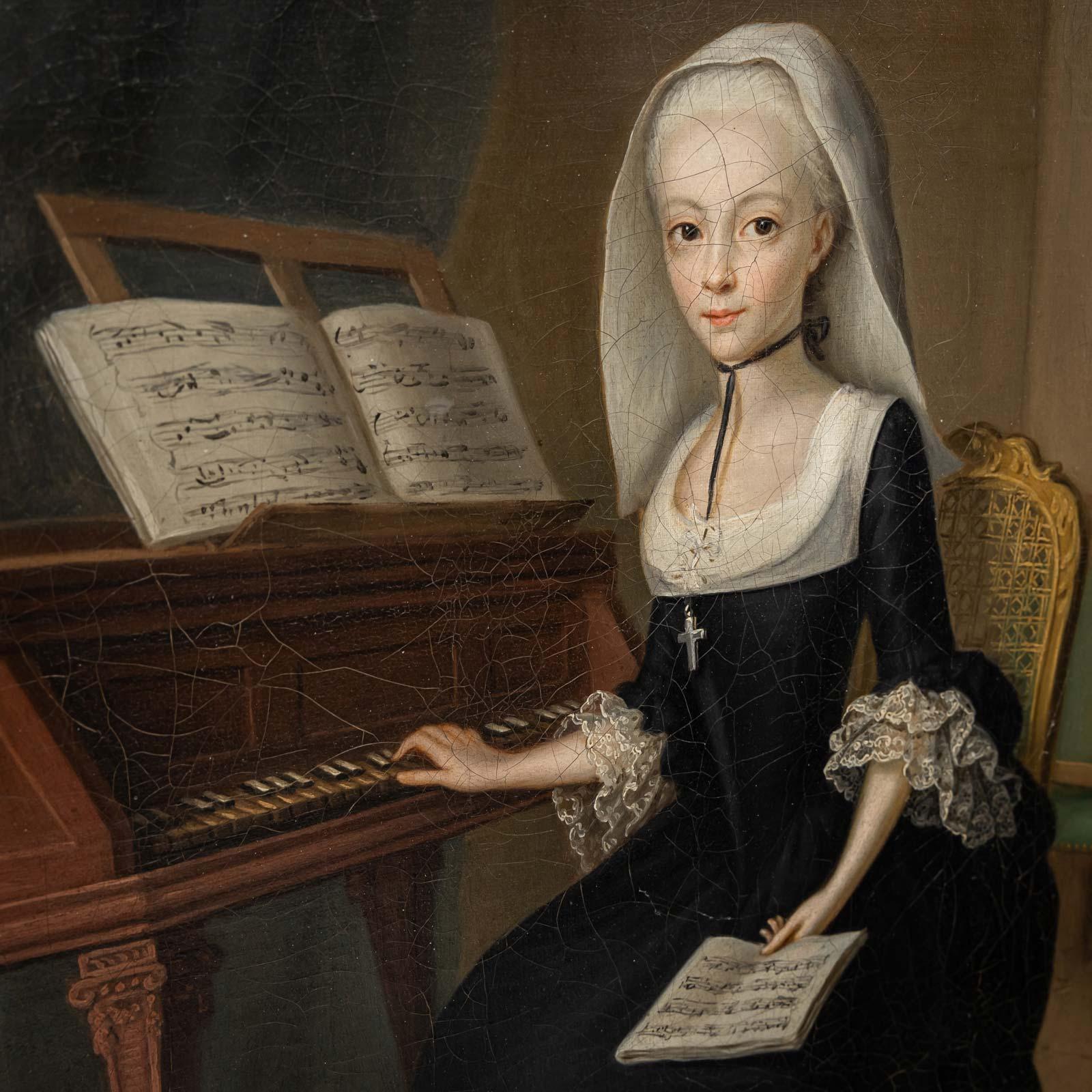 Young Woman at the Piano, 2nd Half 18th Century For Sale 3