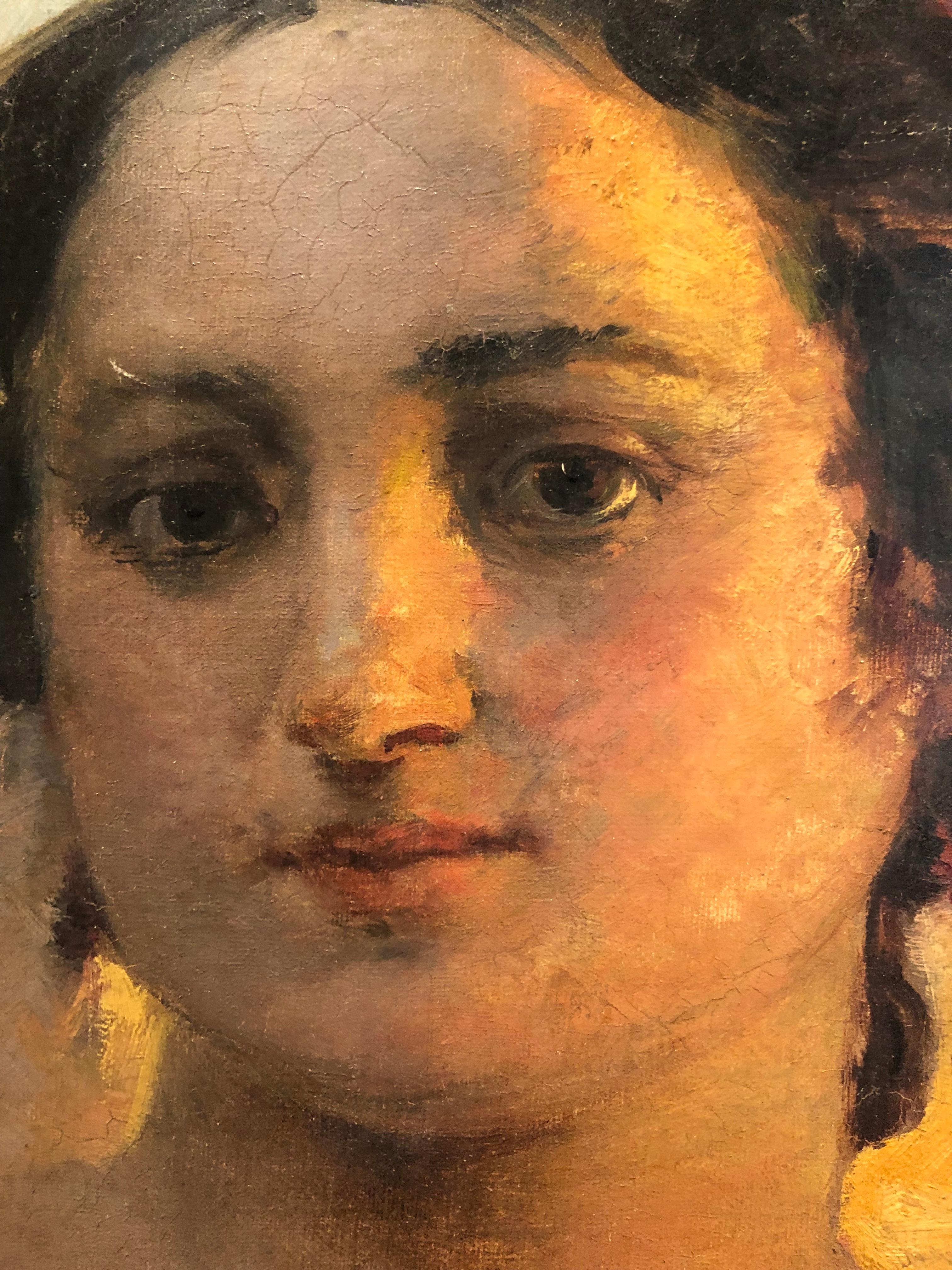Junge Frau (Braun), Portrait Painting, von Unknown