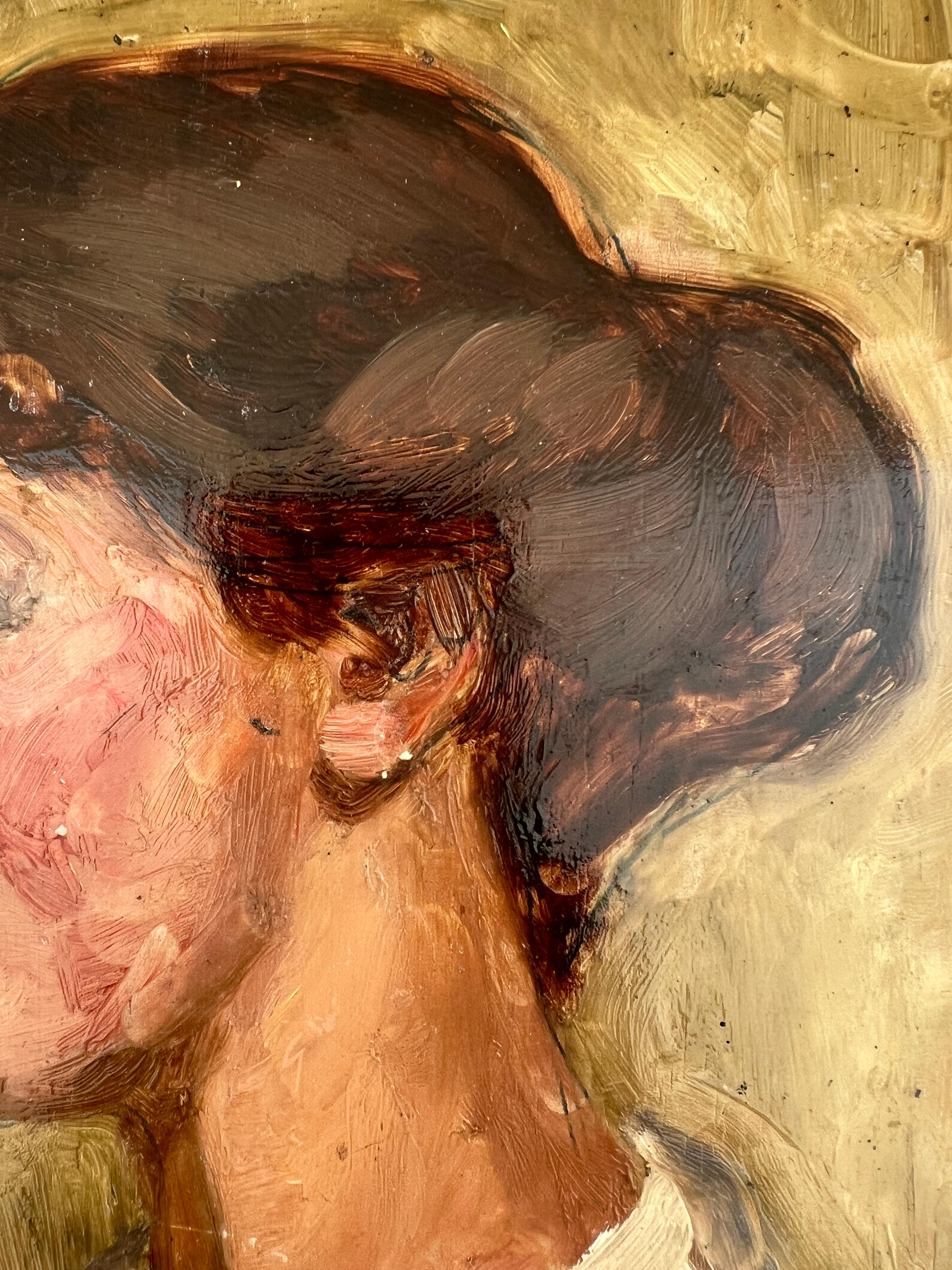 Giovane donna - Portrait Painting Marrone di Unknown