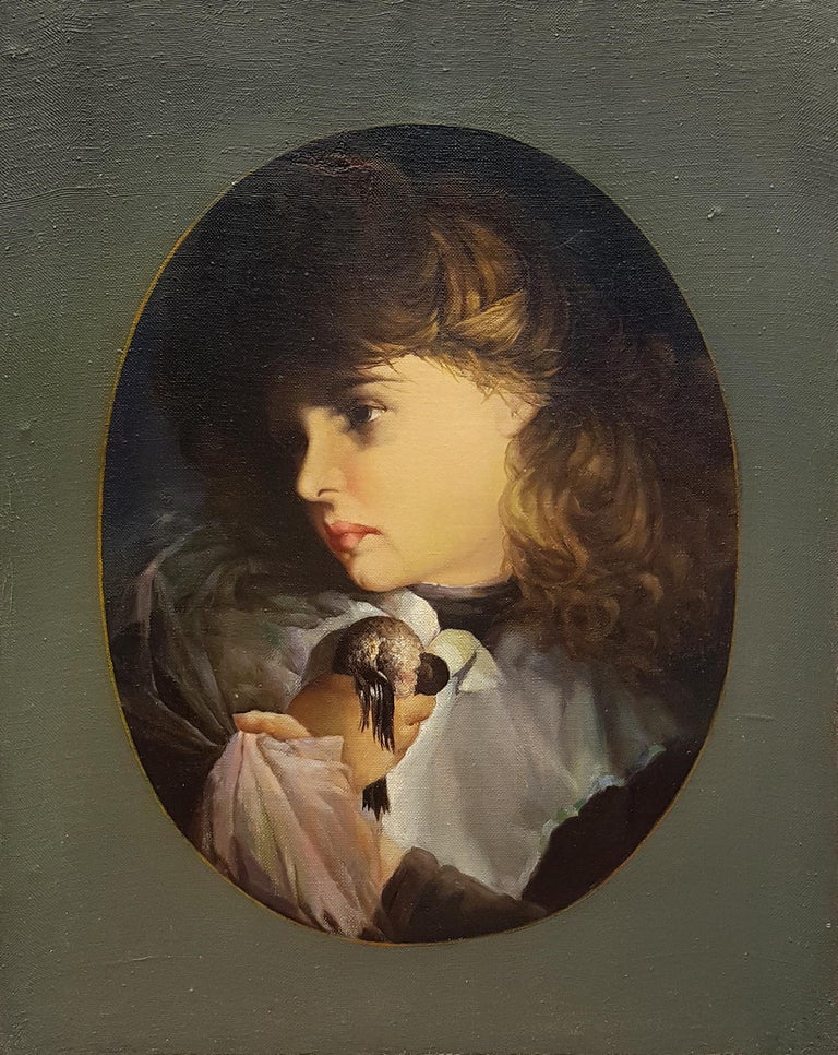 A Young Woman Mourns a Dead Bird

Russian school, Unknown artist, the end of the XIXth century
60*48*2,5 oil on canvas, unframed

The offered work is a picture of an unknown artist (no signature), belonging to the Russian academic art school, which