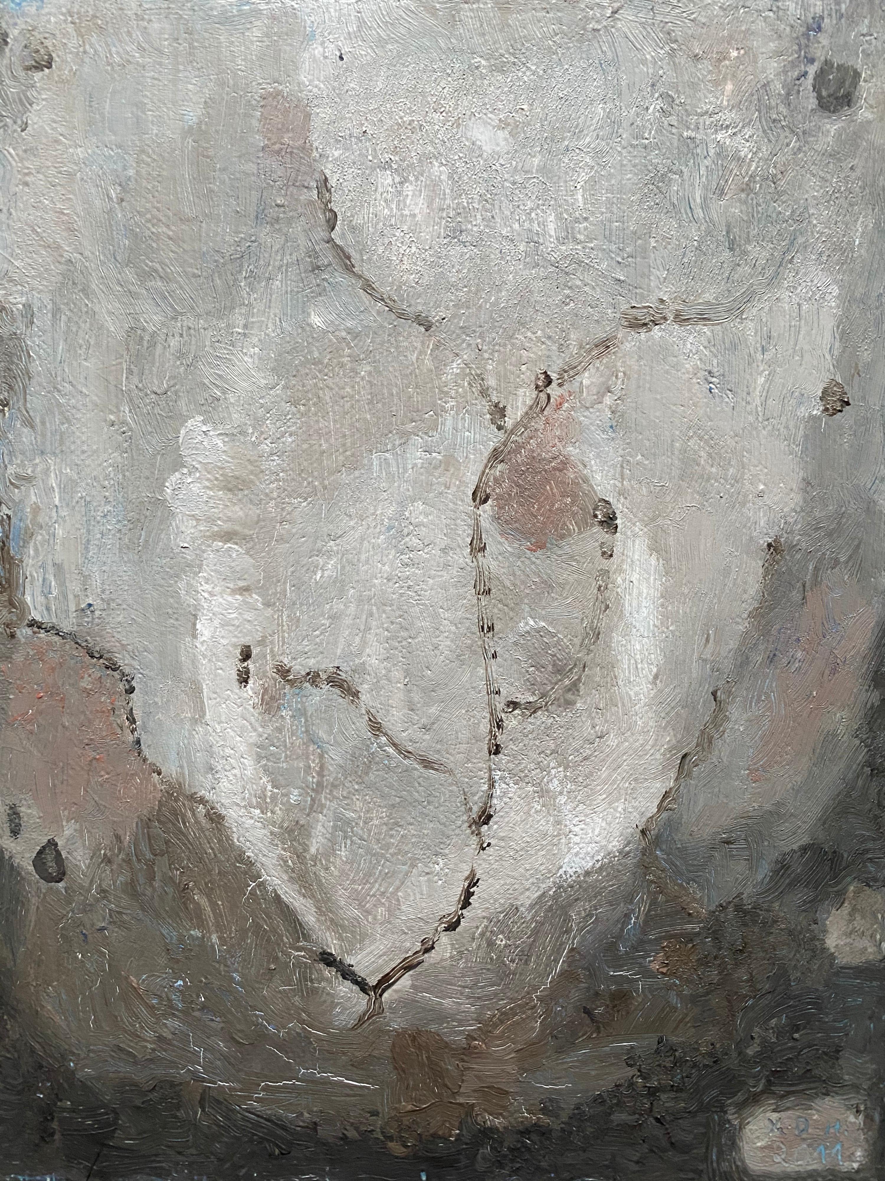 Yvette Dubois Habasque peinture abstraite cubiste française - Painting de Unknown