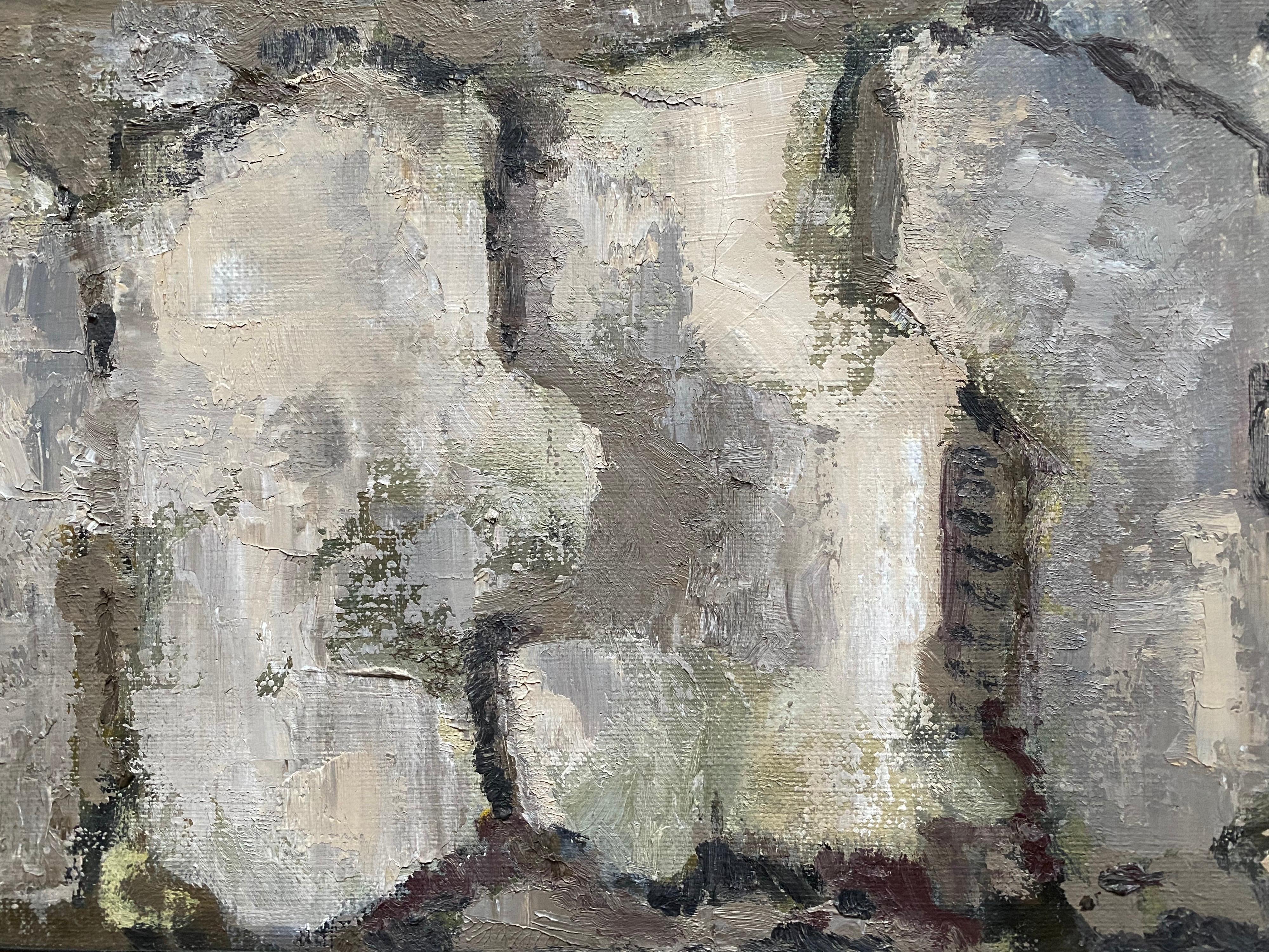 Yvette Dubois Habasque peinture abstraite cubiste française - Painting de Unknown