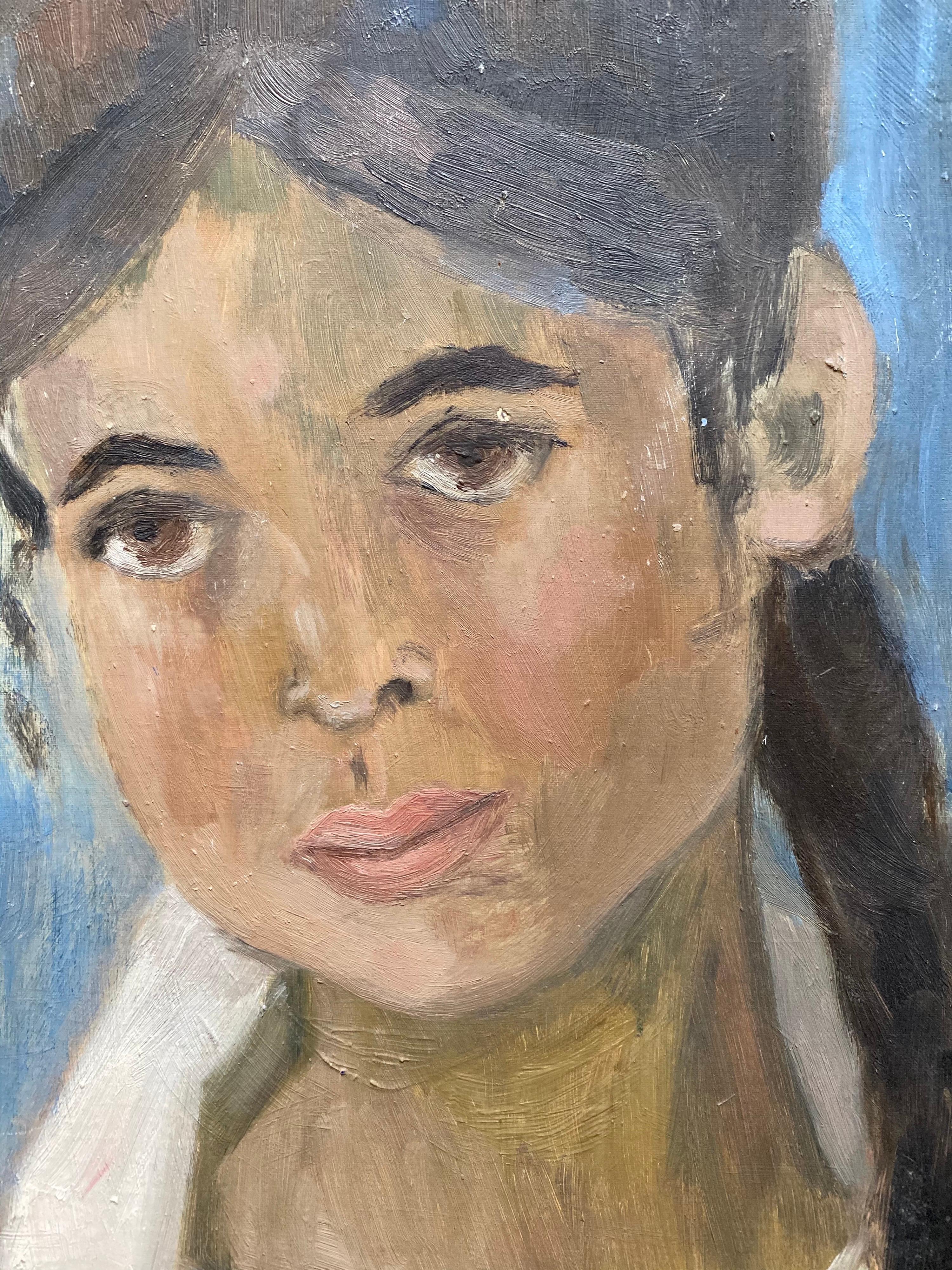 Peinture originale à l'huile sur panneau d'Yvette Dubois Habasque (1929-2016)
signé et inscrit au verso
dessin au dos
daté : 1964

planche : 15 x 11 pouces

Peinture originale de l'artiste française Yvette Dubois-Habasque (1929-2016). Le tableau a