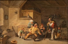 Z. Caslu - Huile du XIXe siècle, « Un barbier en train d'extraire une dent »