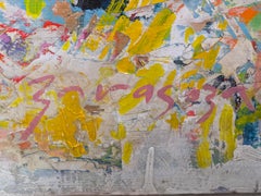 Zoragozo Firmado Acrílico abstracto sobre paneles superpuestos c. 1970 63 x 63 pulgadas