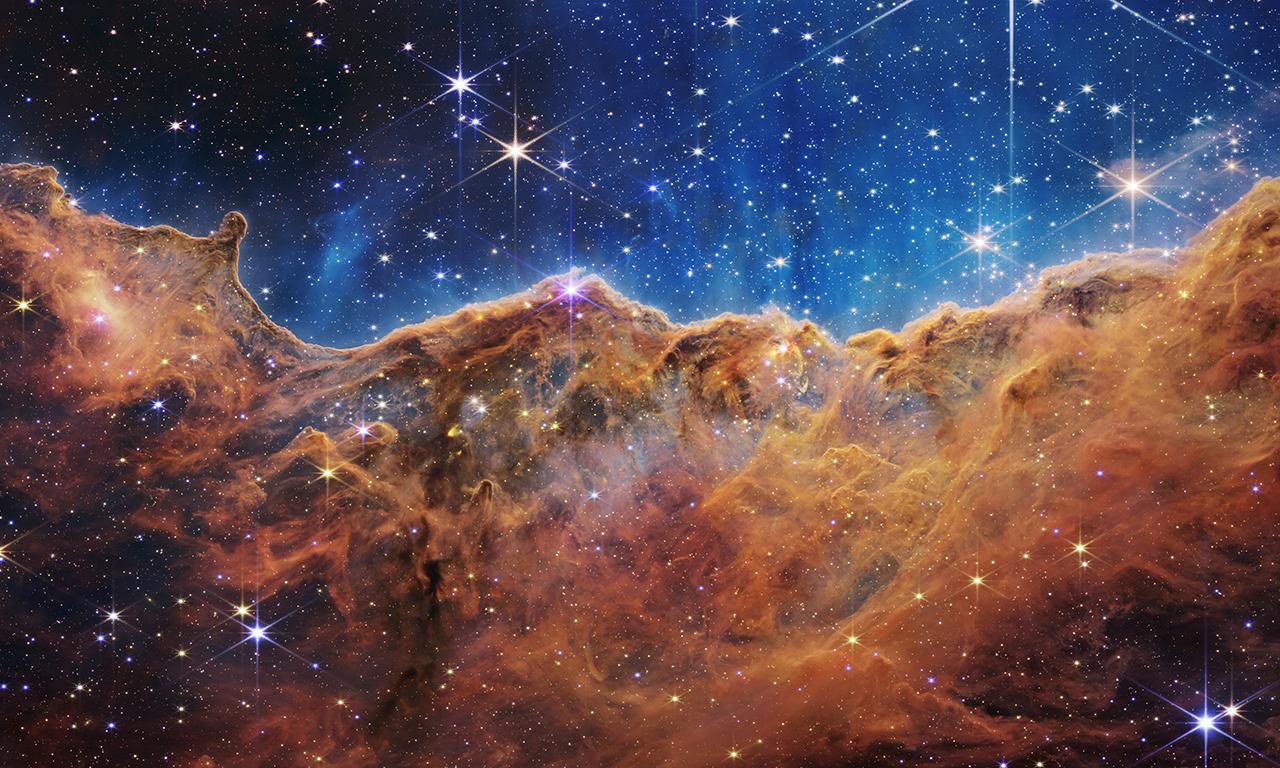 Color Photograph Unknown - 30x50 Cosmic Cliffs, photographie du télescope spatial de James Webb, Photo d'art de la NASA