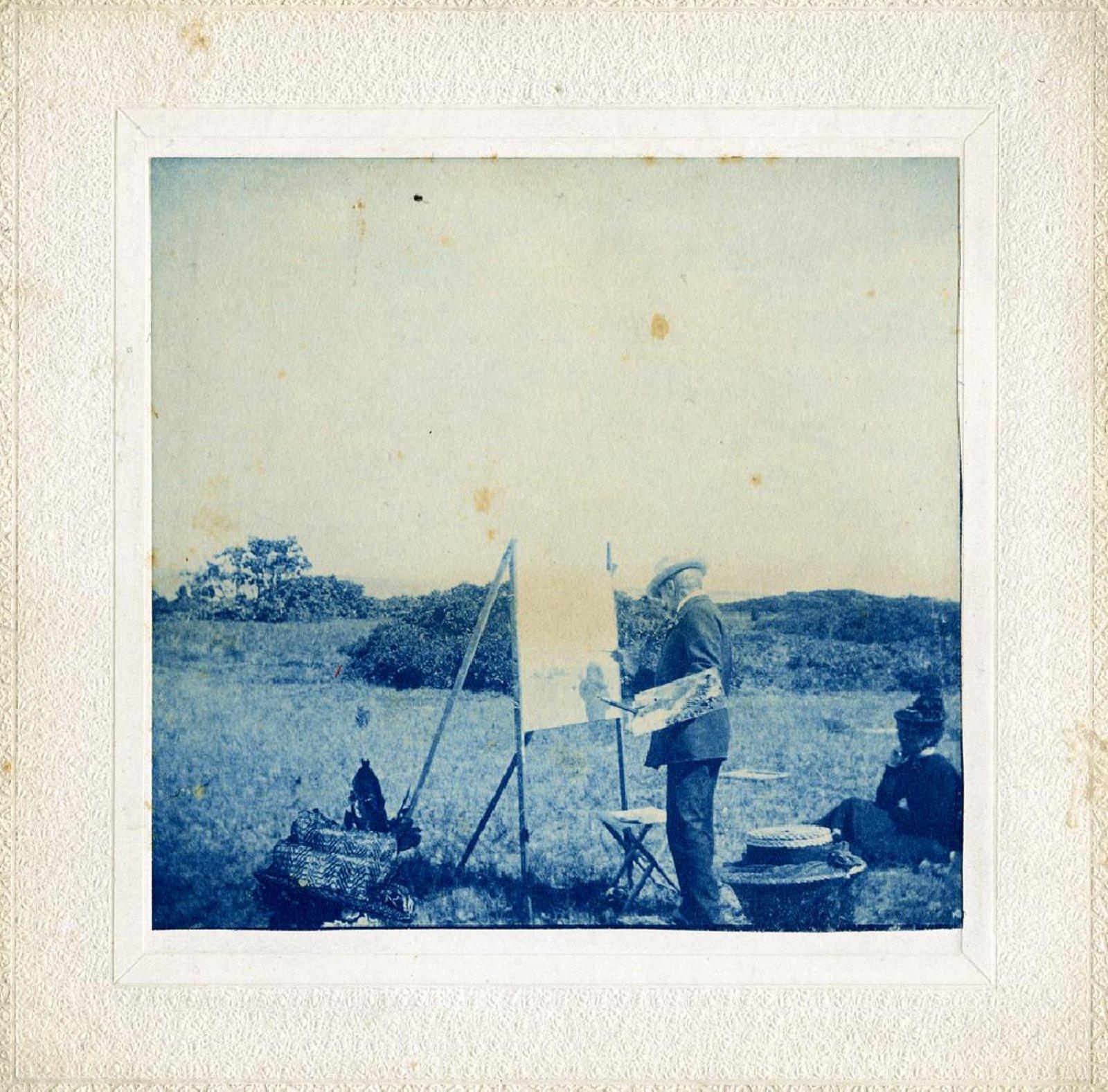 4 Cyanotypes of William Merritt Chase's Classes at Shinnecock Hills, Long Island - Gray Figurative Photograph by Unknown