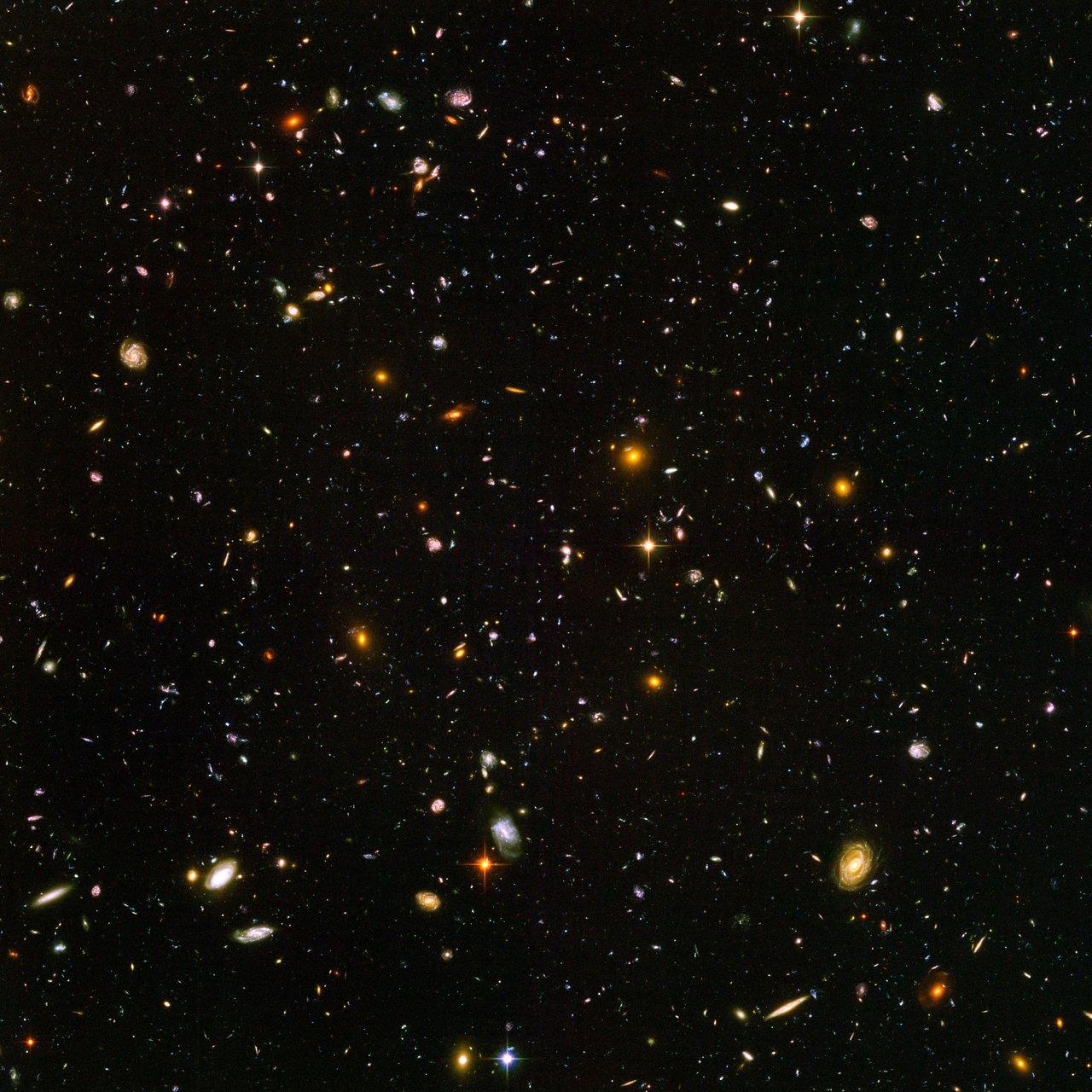Landscape Print de Unknown - 40x50  Telescopio "Hubble Deep Field" Fotografía espacial Impresión artística de la NASA