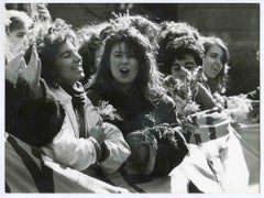 Vintage 8 of March, Italian students - Photograph of the Feminist Movement - 1988