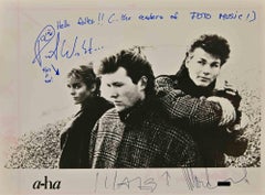 A-HA - Photographie vintage signée, années 1980
